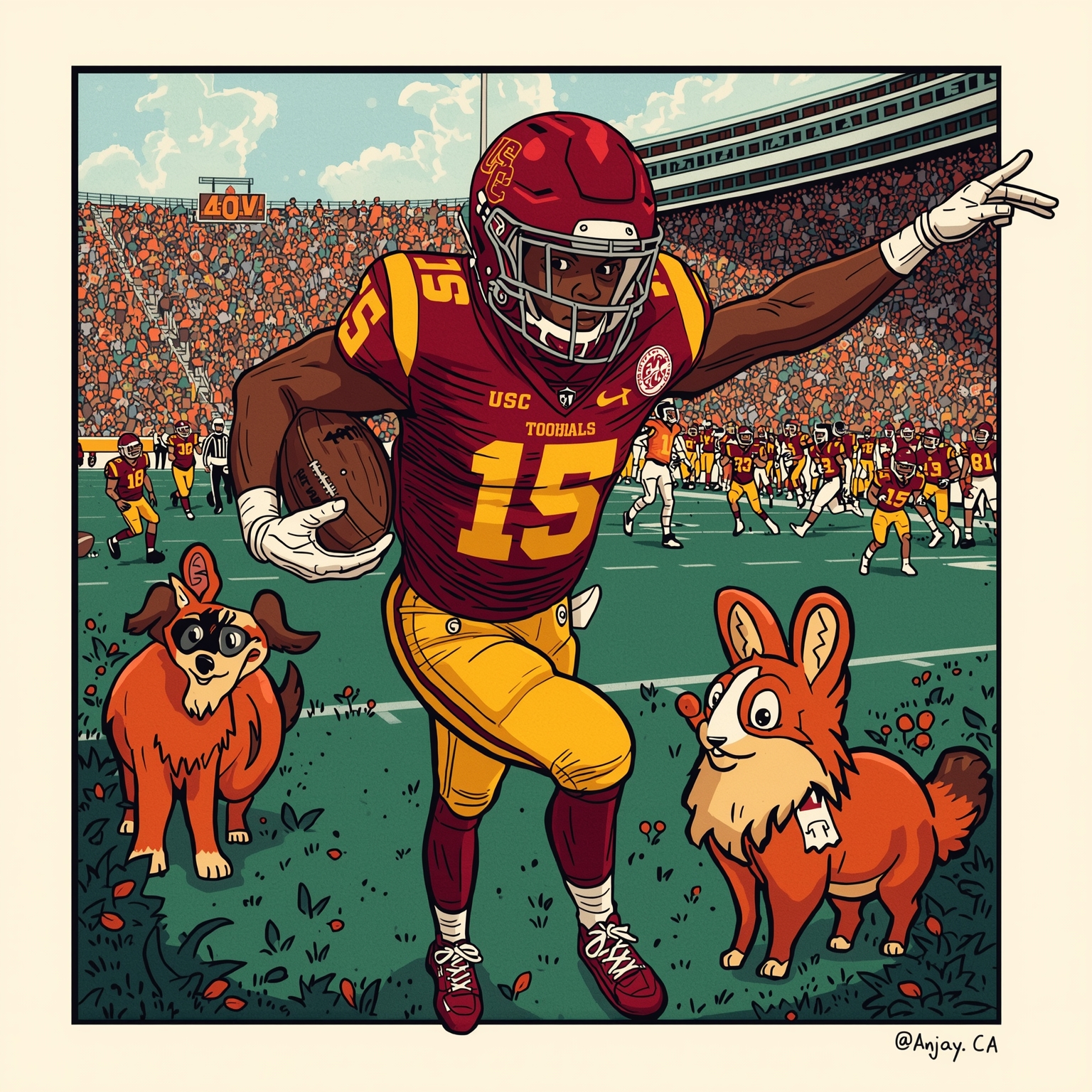 USC Trojans' Spring Overhaul: Staff, Recruits & Ranks - painting of USC Trojans football venue