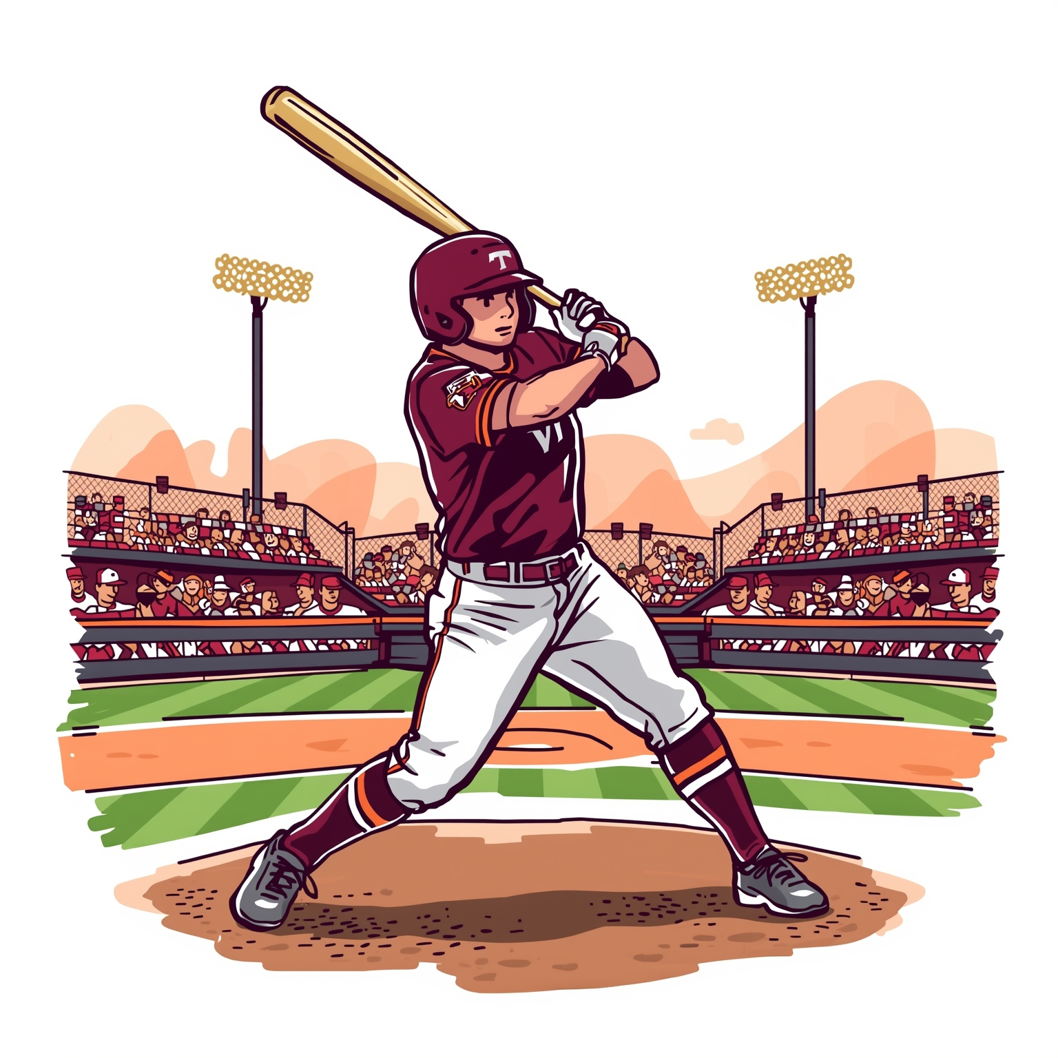 Hokies Unleashed: Softball Sluggers & Baseball Brawls - painting of Virginia Tech Hokies baseball, softball venue