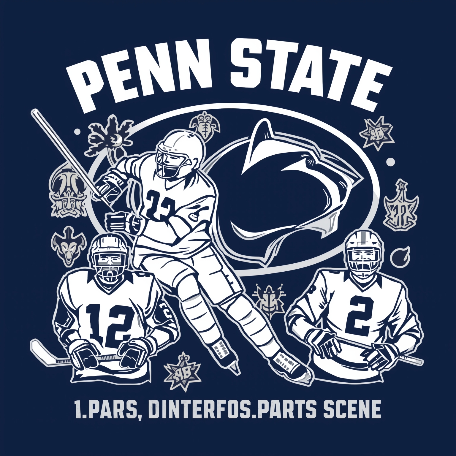 Penn State's 2027 Sports Scene: Stars, Recruits, Lineups - painting of Penn State Nittany Lions hockey, football venue