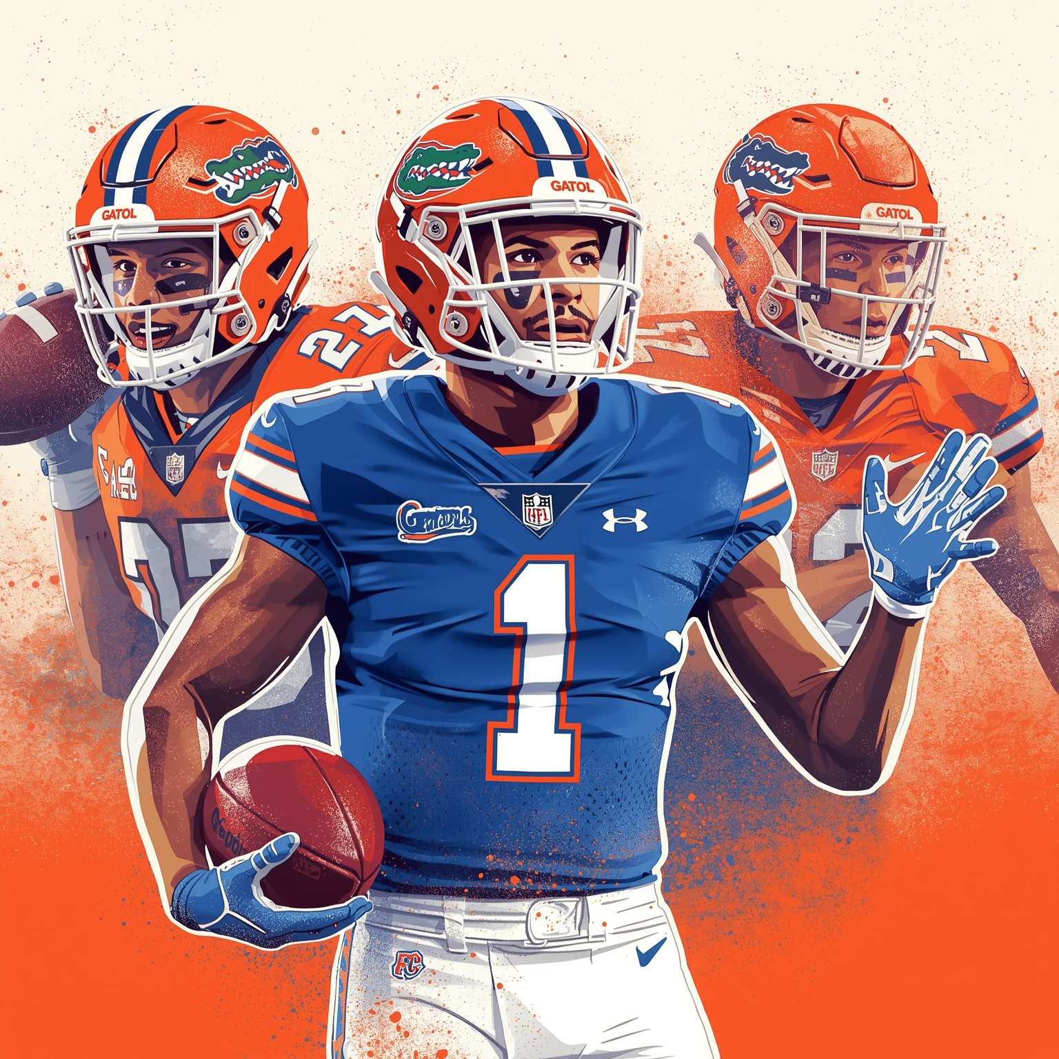 Gators: QB Prospect, Defensive Ace & Towering Transfer - painting of Florida Gators football,basketball venue