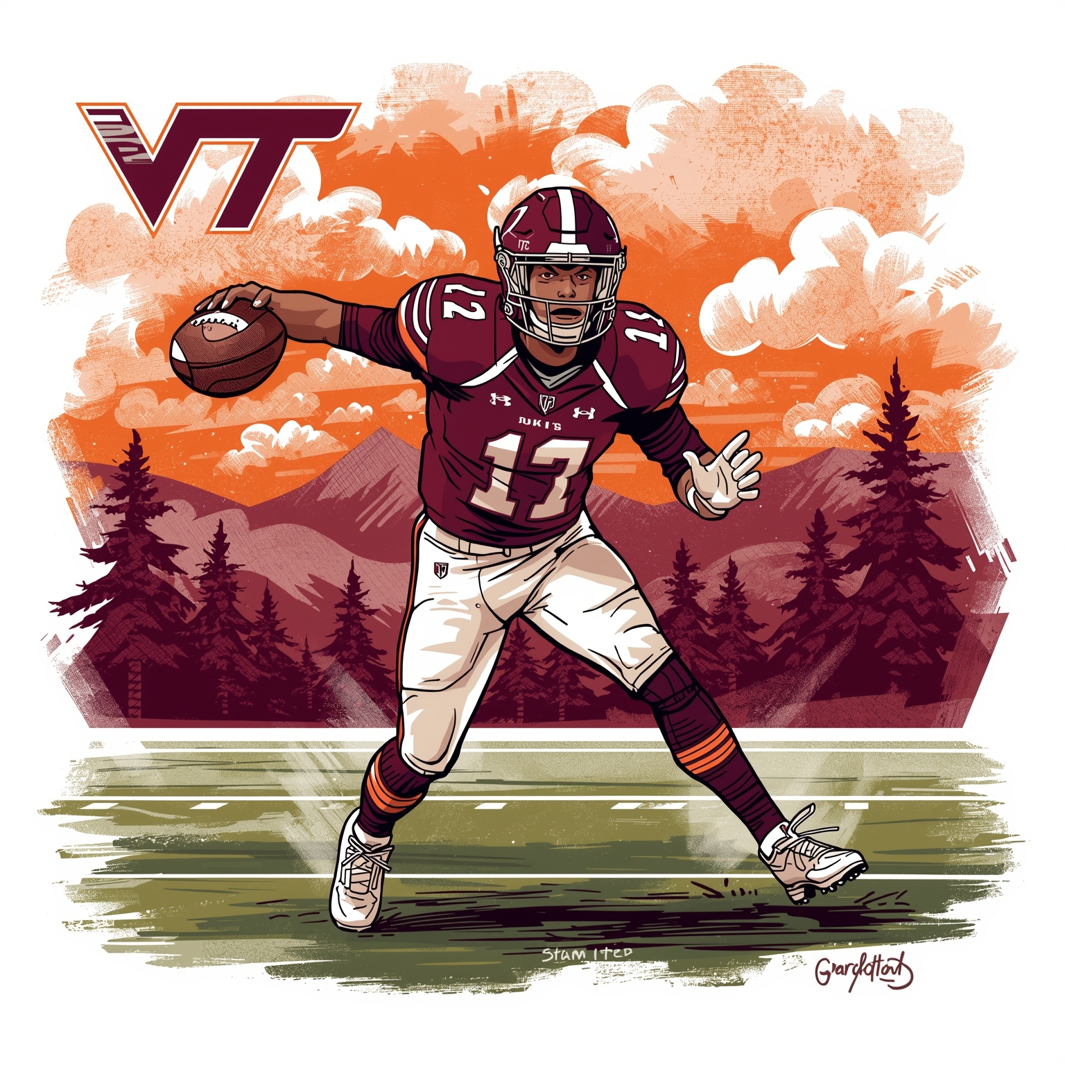 Hokies in Flux: Stanford Loss, Doubts, and Roster Moves - painting of Virginia Tech Hokies baseball, football, softball, basketball venue