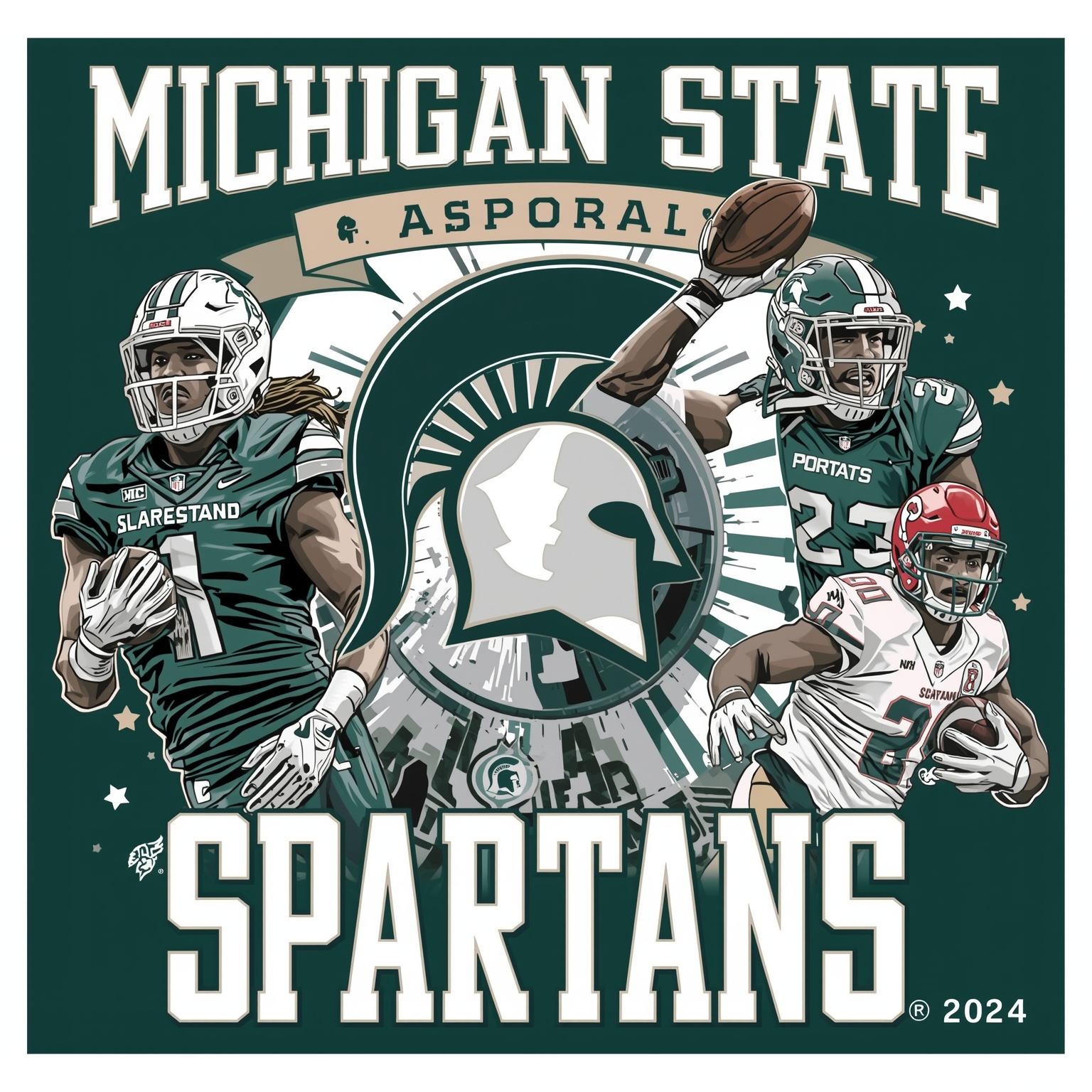 Spartans' Prospects: Draft Dreams, Transfers & Recruits - painting of Michigan State Spartans football,basketball venue