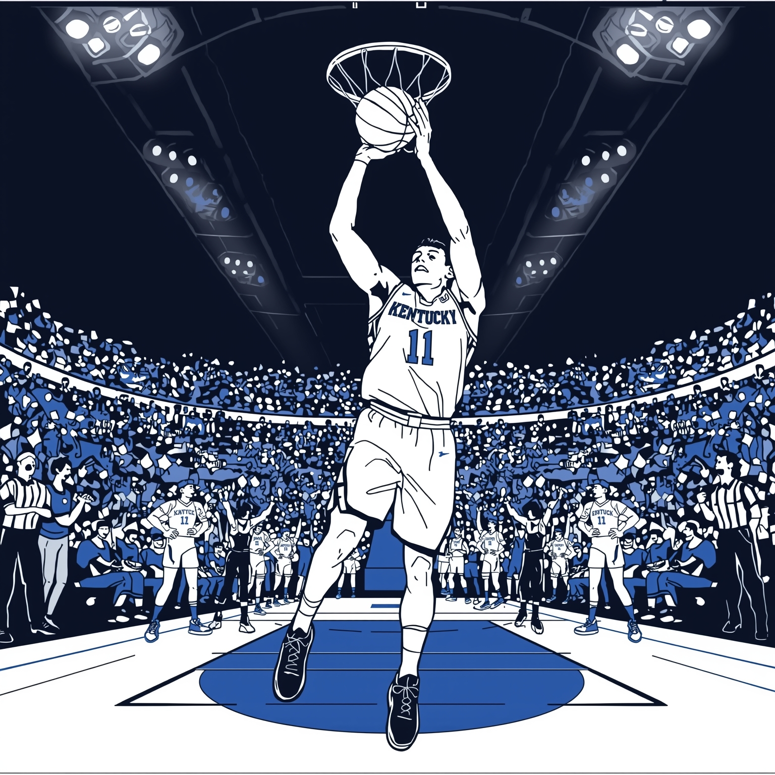 Kentucky’s Transfer Portal Frenzy Unpacked - painting of Kentucky Wildcats basketball venue