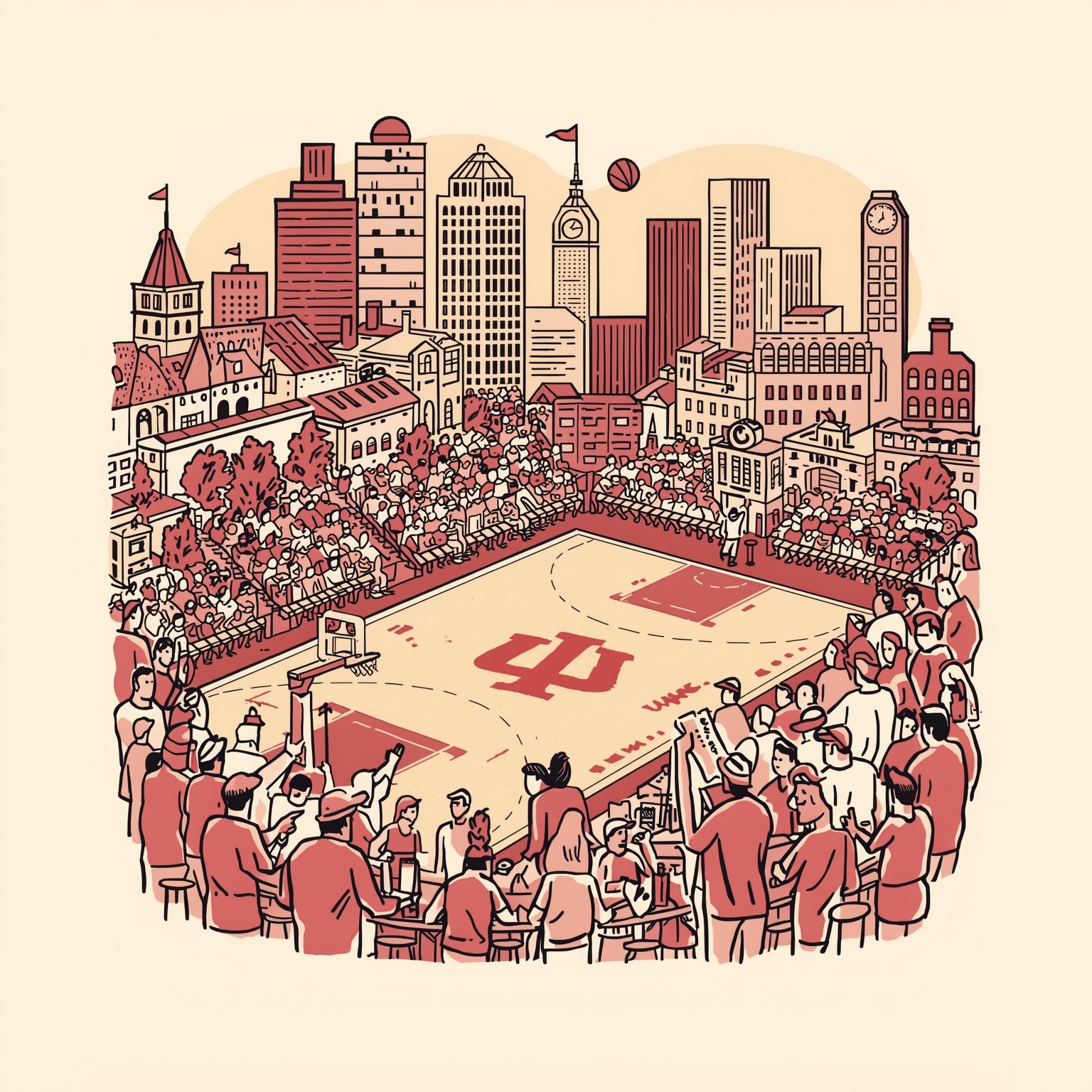 Indiana Hoosiers: Portal Exodus and Transfer Strategies - painting of Indiana Hoosiers basketball venue