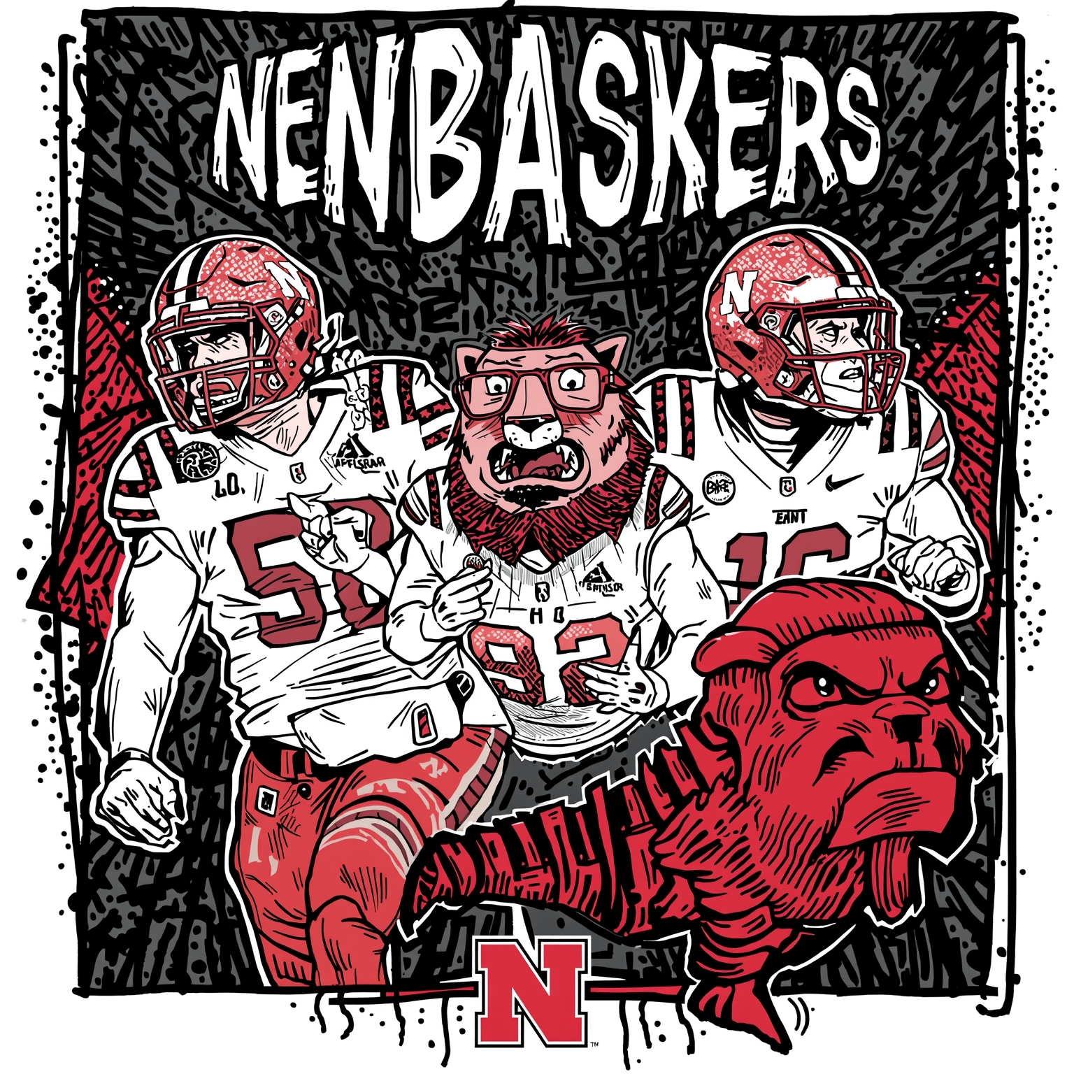Cornhuskers: Transfers, Depth Battles & Coaches Under Fire - painting of Nebraska Cornhuskers basketball, football, baseball venue