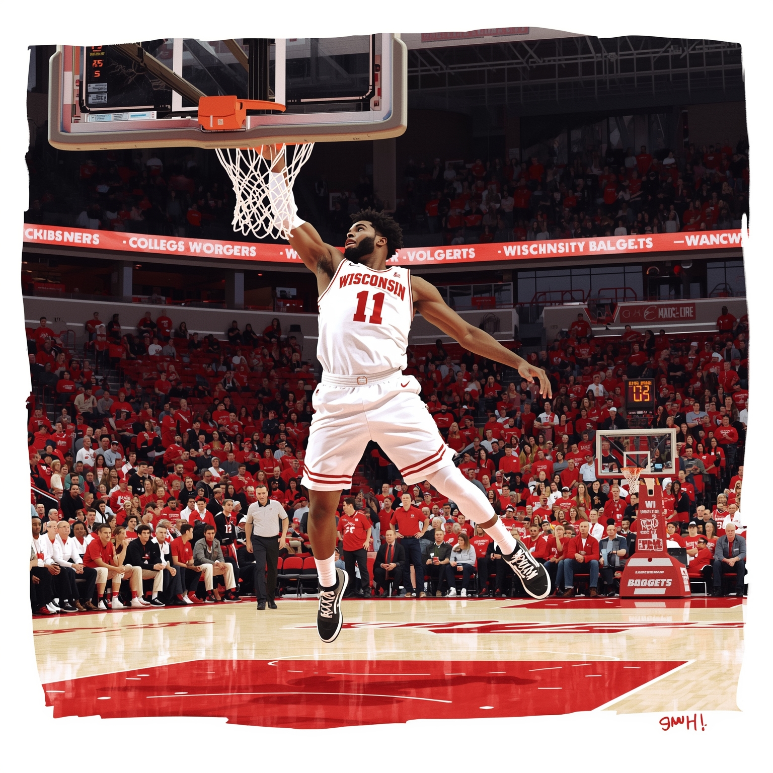 3 Top Candidates to Fill Wisconsin’s Frontcourt Void - painting of Wisconsin Badgers basketball,hockey venue