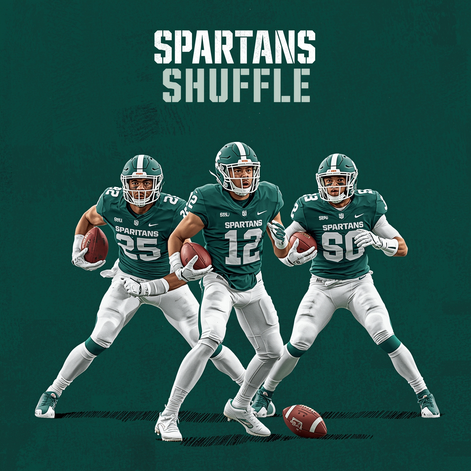 Spartans Shuffle: Football Recruits & Transfer Portals - painting of Michigan State Spartans football, basketball venue