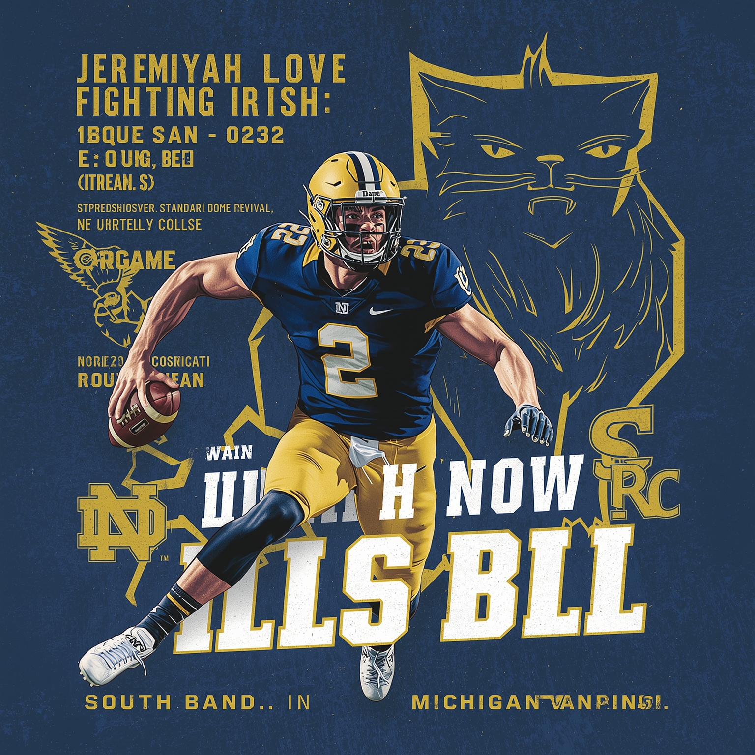Jeremiyah Love Blasts USC, Pushes Michigan Revival - painting of Notre Dame Fighting Irish football venue
