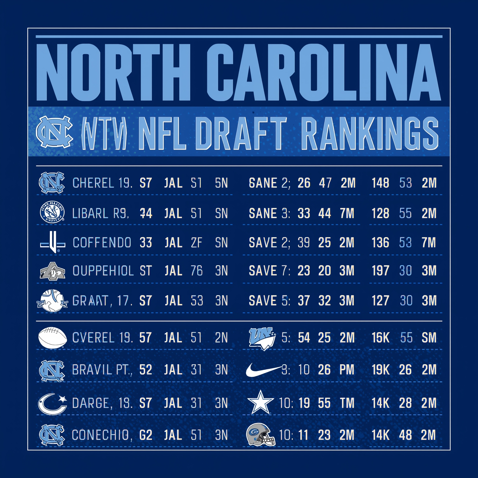 Tar Heels’ Transfer Targets and NFL Draft Rankings - painting of North Carolina Tar Heels football,basketball venue