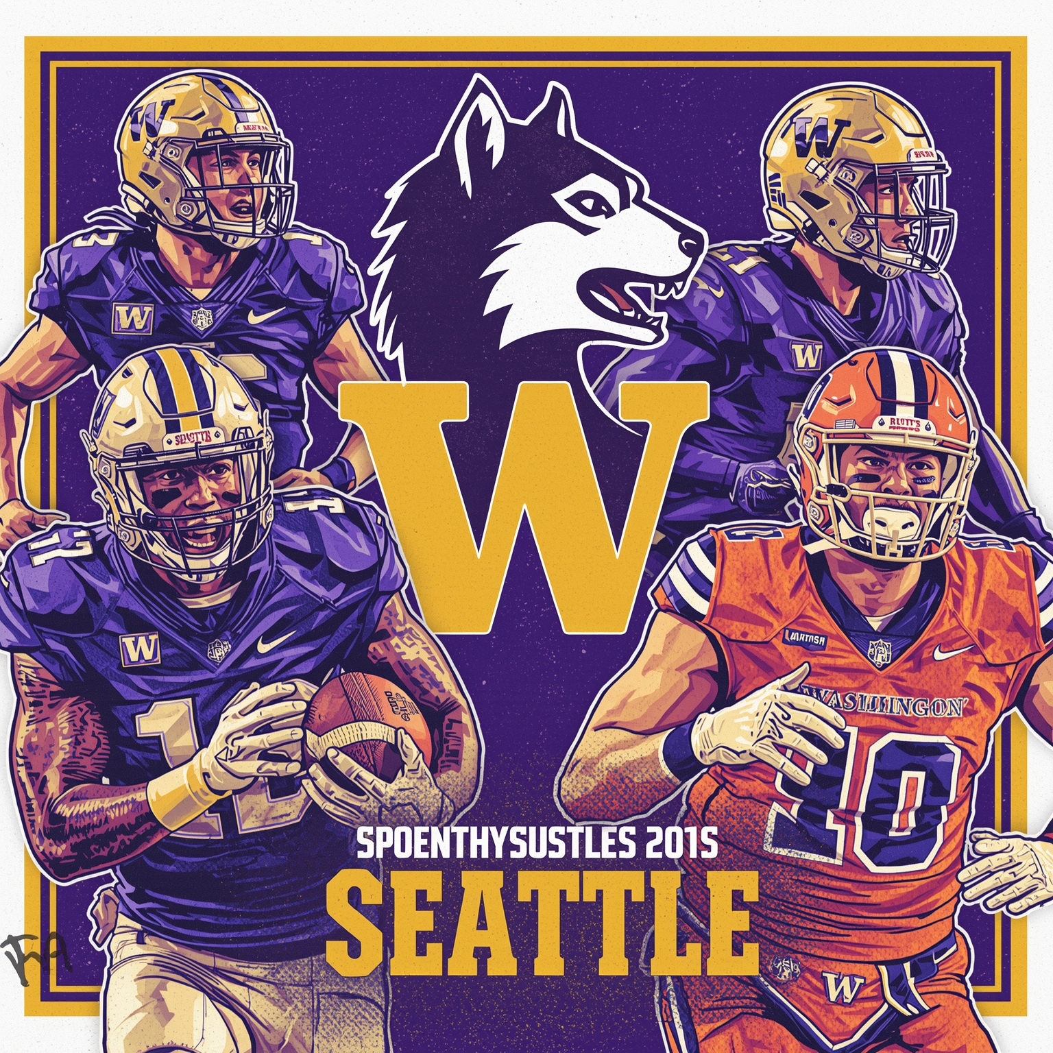 Husky Roster Shuffle: Transfers & Oregon Tight Ends - painting of Washington Huskies football,basketball venue
