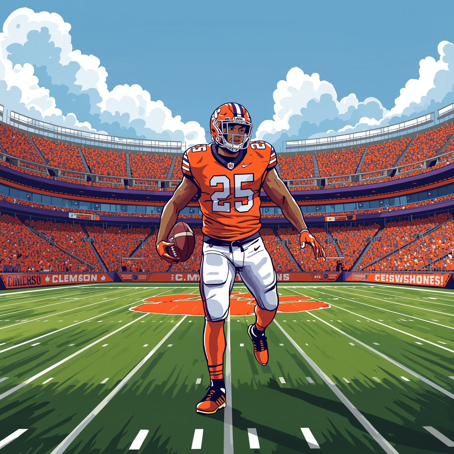 Clemson Nets Homegrown D-Lineman, Eyes Transfer Big Man - painting of Clemson Tigers football,basketball venue