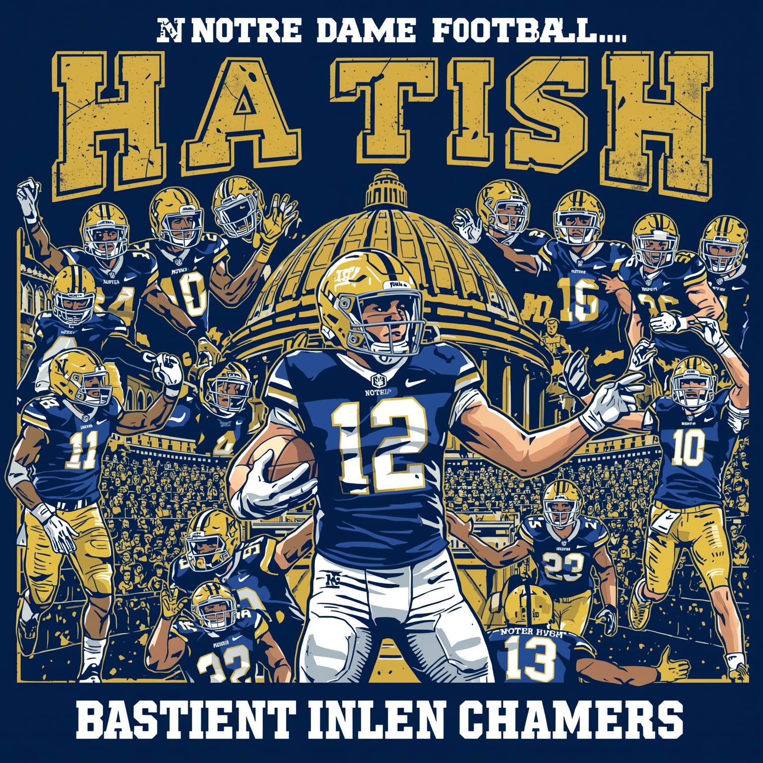 Draft Day Surprise and QB Recruitment Shakeup - painting of Notre Dame Fighting Irish basketball, football venue
