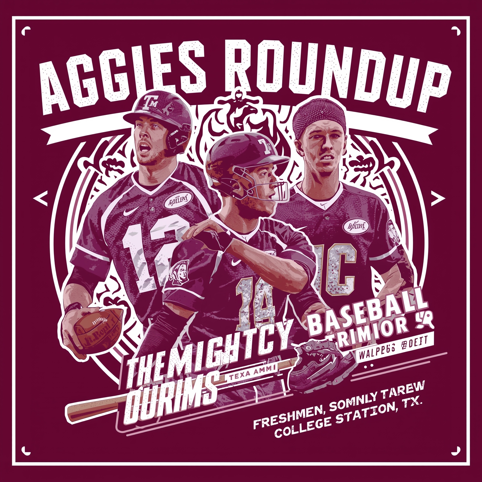 Aggies Roundup: Freshmen Baseball, Softball Surge, Hoops - painting of Texas A&M Aggies baseball,softball,basketball venue