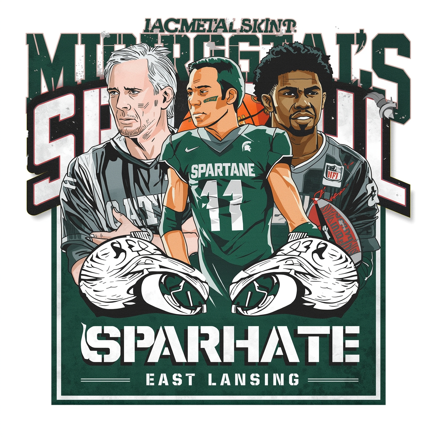 Spartans Overhaul: Coach Fitzgerald and Transfer Shuffle - painting of Michigan State Spartans football,basketball venue