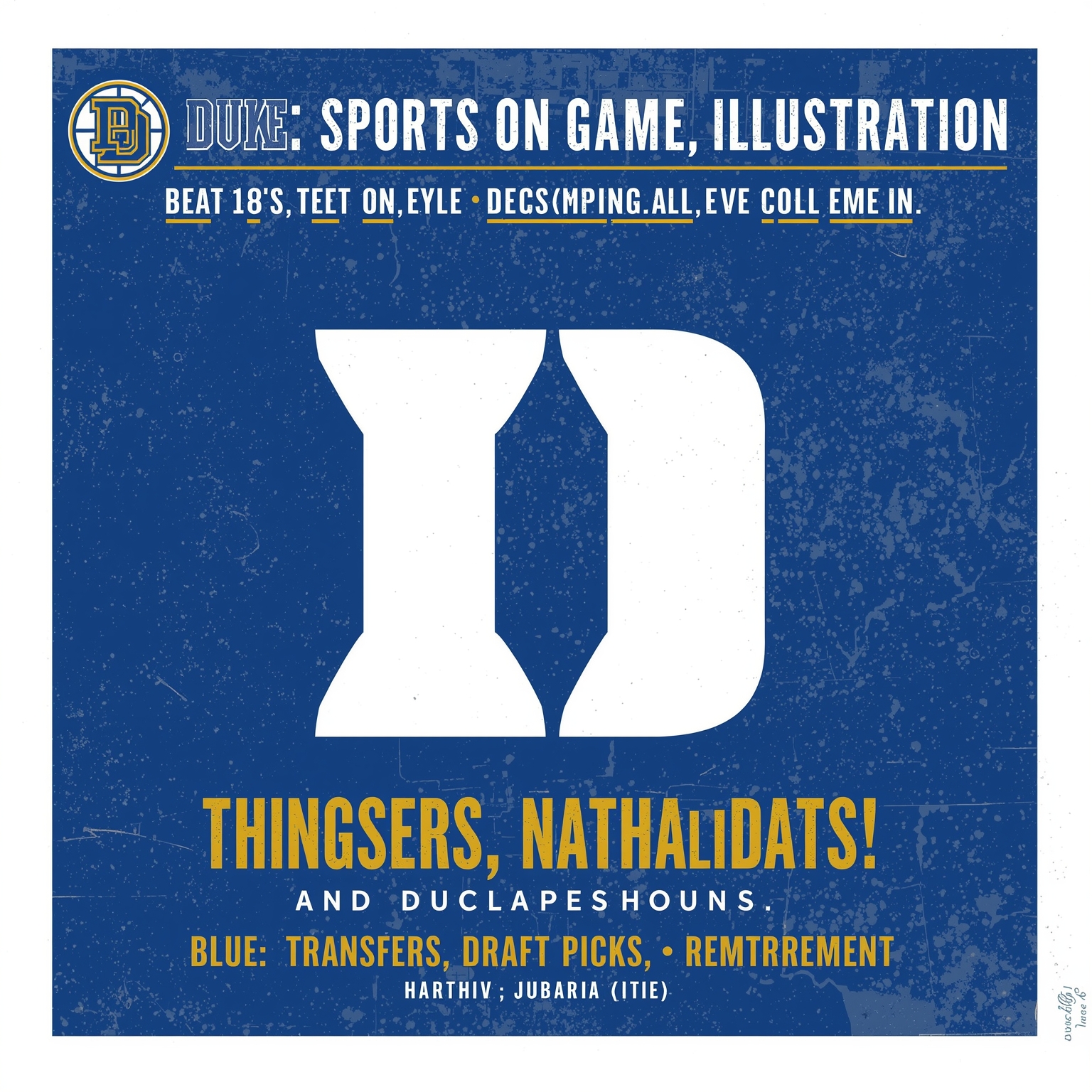 Duke Roster Shuffle: Transfers, Draft Picks, Retirement - painting of Duke Blue Devils basketball, football venue