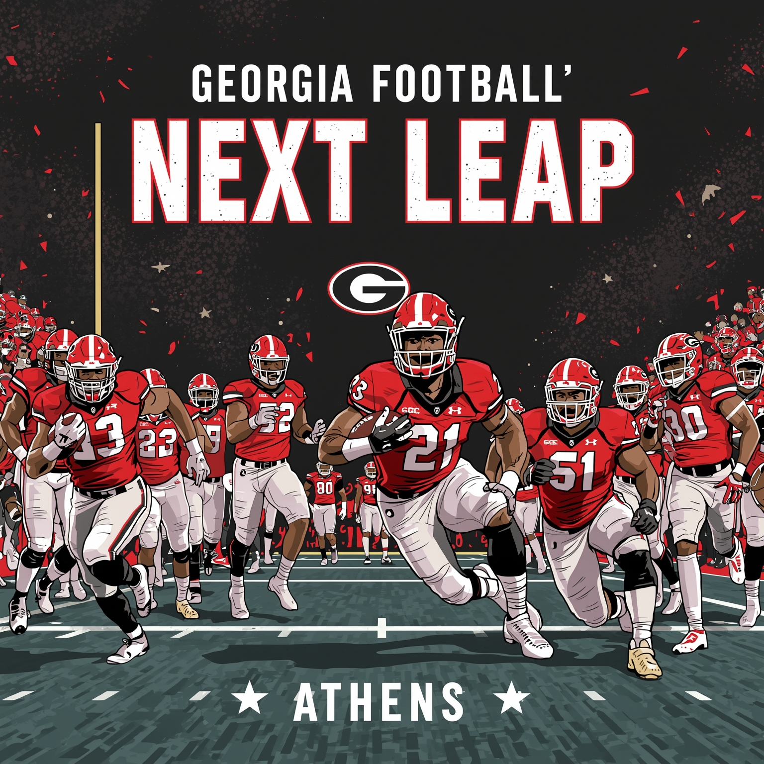 Georgia Football’s Next Leap: Spring, Draft, Defense - painting of Georgia Bulldogs football venue