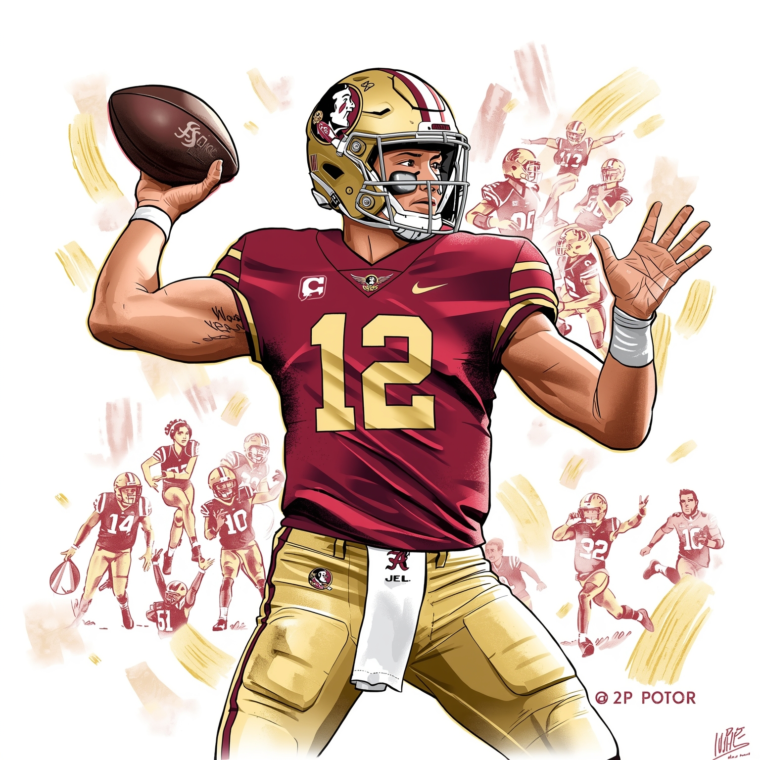 FSU’s QB Battle, Fresh Talent & Scandals Unfold - painting of Florida State Seminoles football venue