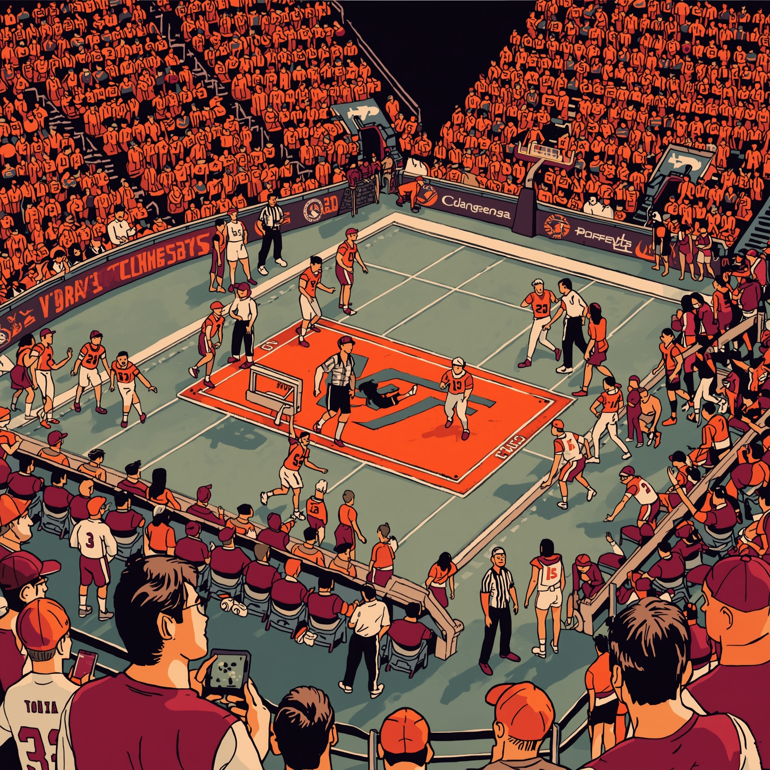 Virginia Tech’s Roster Shuffle: Transfers, Commits, Drafts - painting of Virginia Tech Hokies basketball,football venue