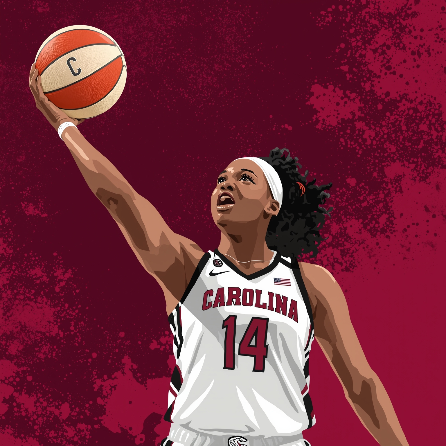 A’ja Wilson’s Record-Breaking WNBA Payday - painting of South Carolina Gamecocks basketball venue