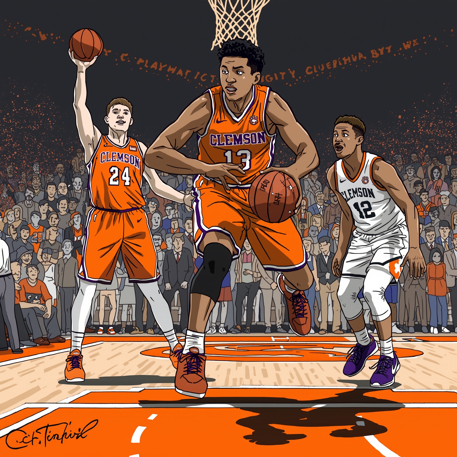 Clemson Basketball’s Offseason Shake-Up - painting of Clemson Tigers basketball venue