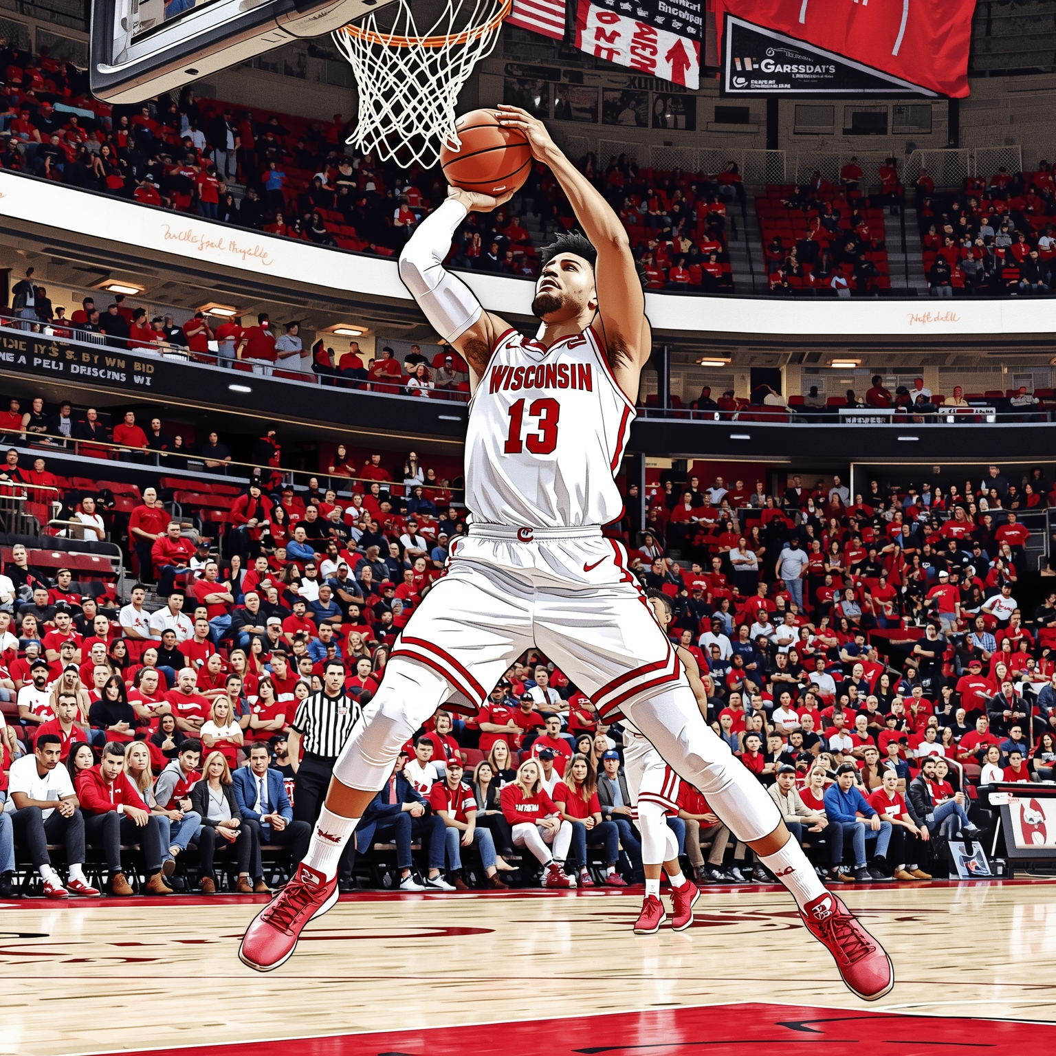 Badgers Secure Elite Sharpshooter from Portal - painting of Wisconsin Badgers basketball venue