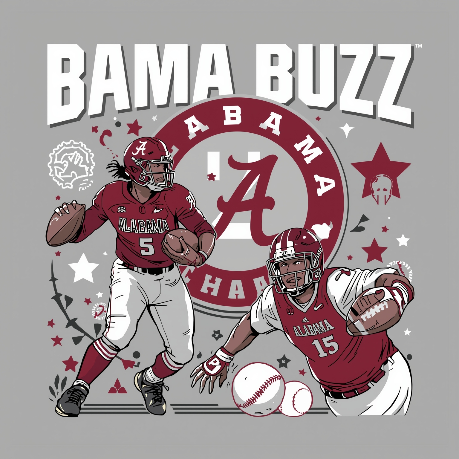 Bama Buzz: Softball Shocks to Transfer Frenzy - painting of Alabama Crimson Tide softball, basketball, football venue