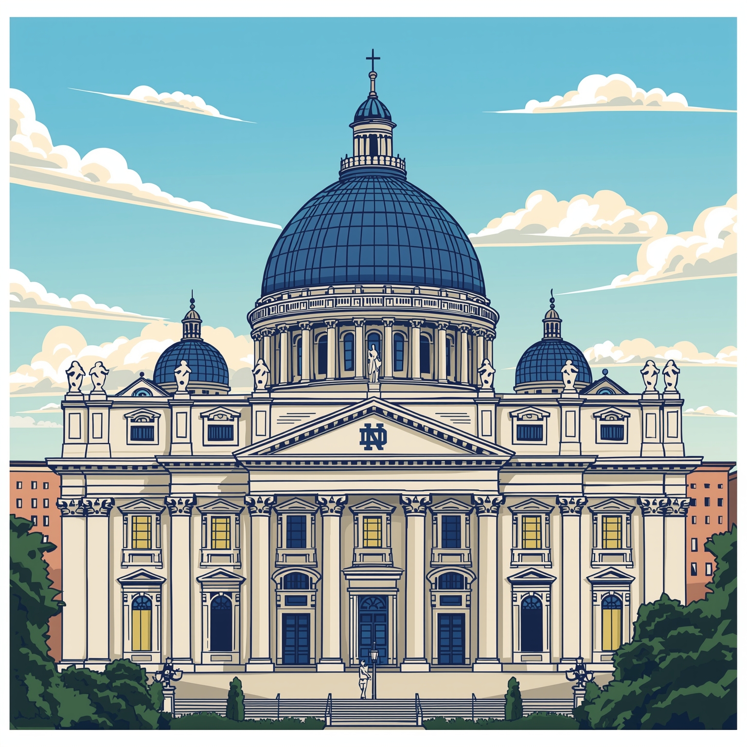 Hoops and the Holy See: ND vs Villanova in Rome - painting of Notre Dame Fighting Irish basketball venue