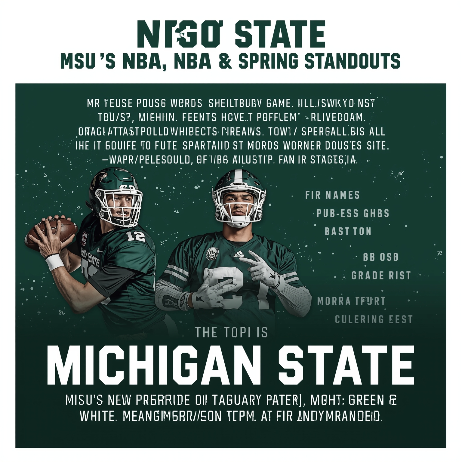 MSU’s New Prospects: NFL, NBA & Spring Standouts - painting of Michigan State Spartans football,basketball venue