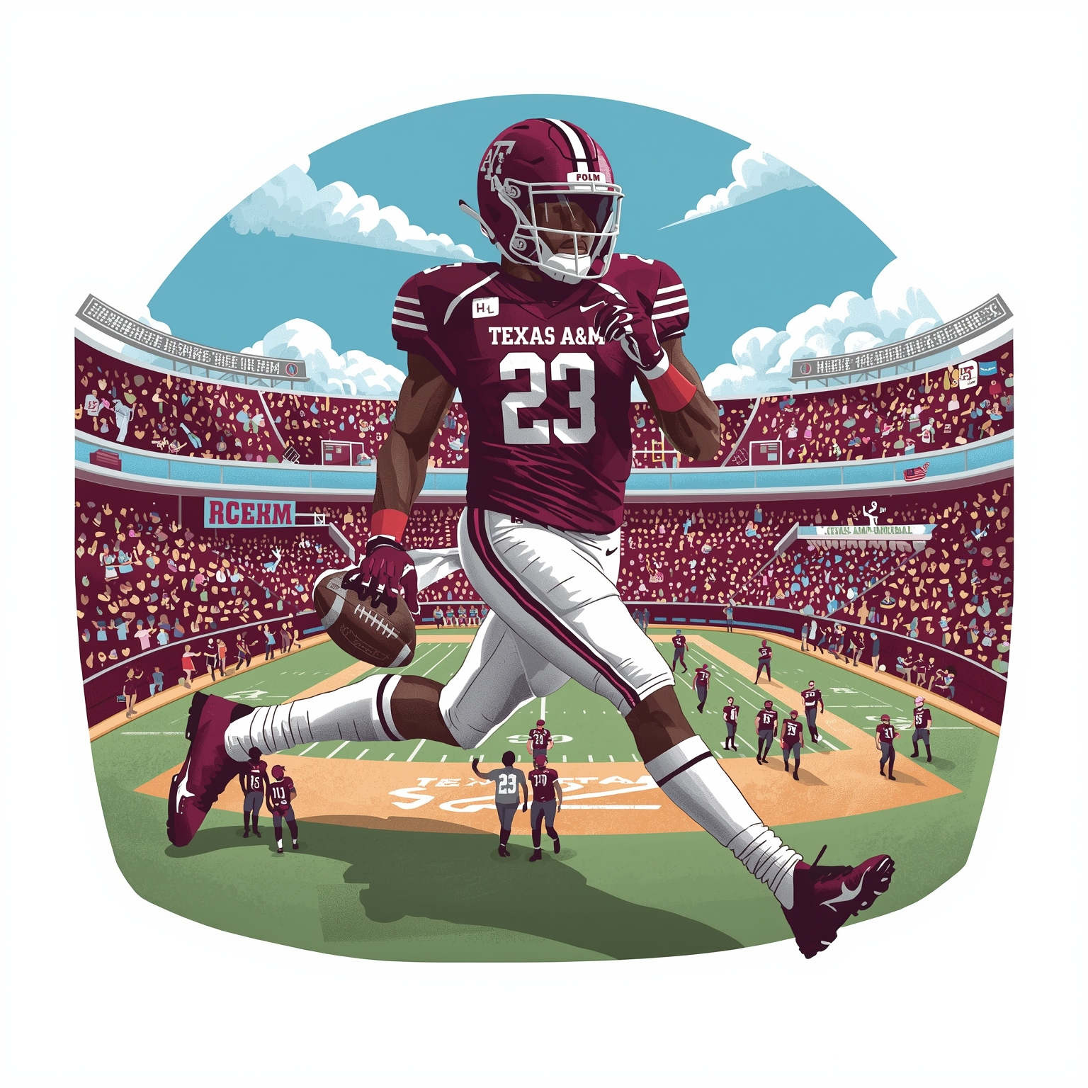 Texas A&M Sports Rundown: NFL, Baseball & LB Turmoil - painting of Texas A&M Aggies football, baseball venue