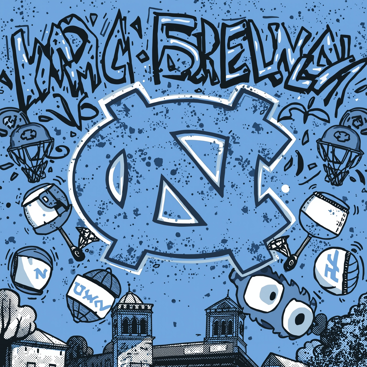 Tar Heels at a Crossroads: Transfers and Eligibility - painting of North Carolina Tar Heels basketball venue