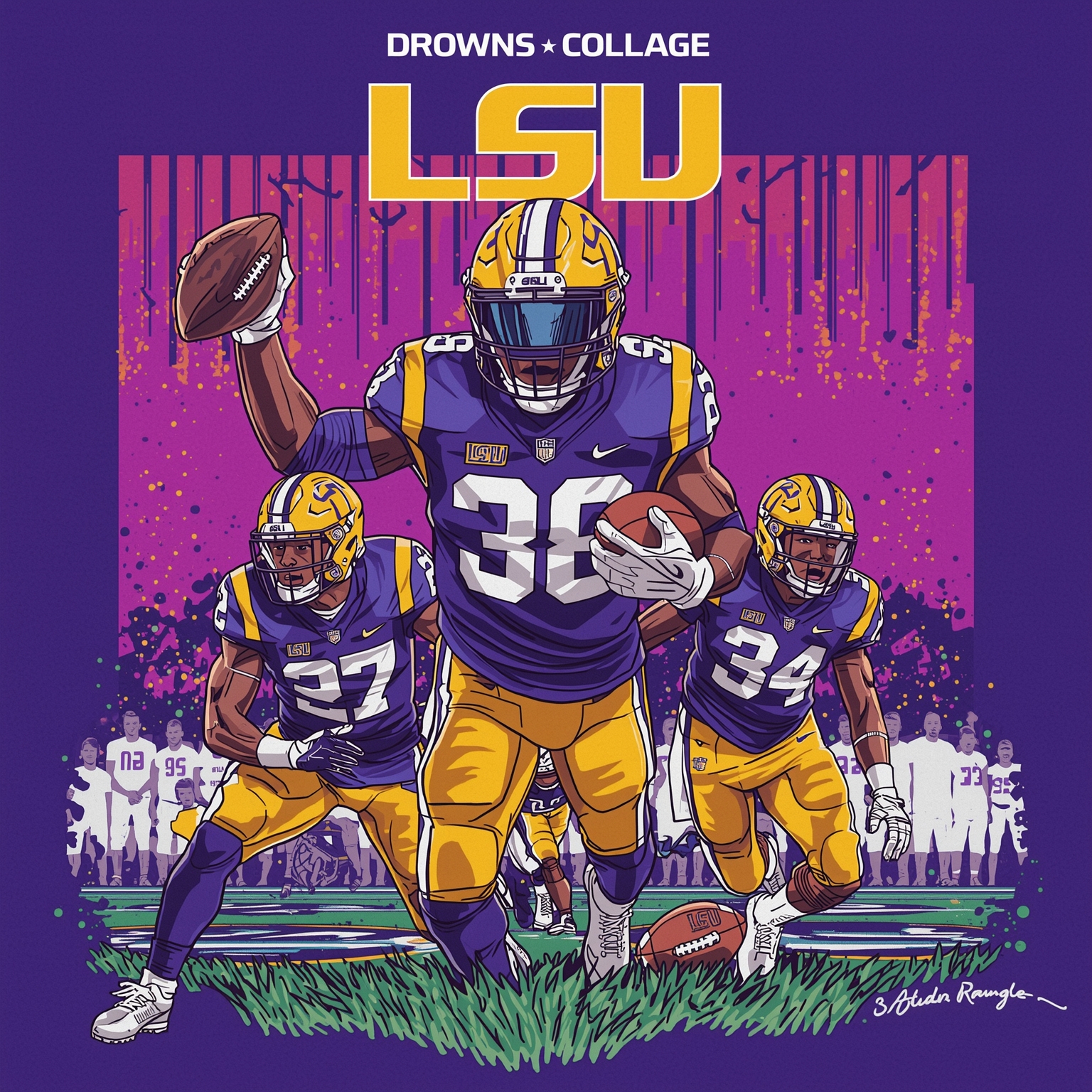 LSU’s Surprise Five-Star Visit Ignites Recruiting Frenzy - painting of LSU Tigers football venue
