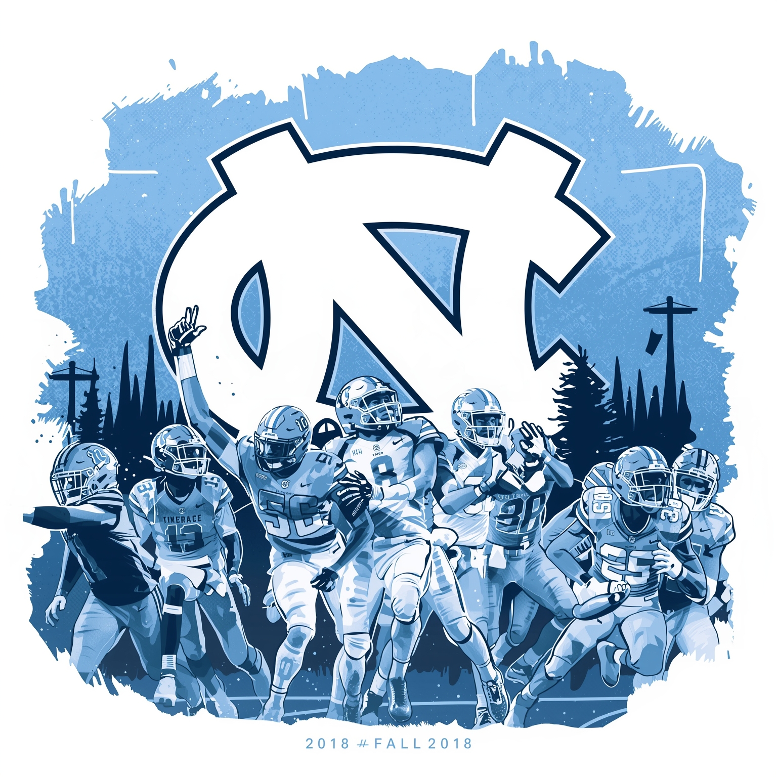 UNC Sports Surge: NFL Prospect, Guard Return & Senior Watch - painting of North Carolina Tar Heels football,basketball venue