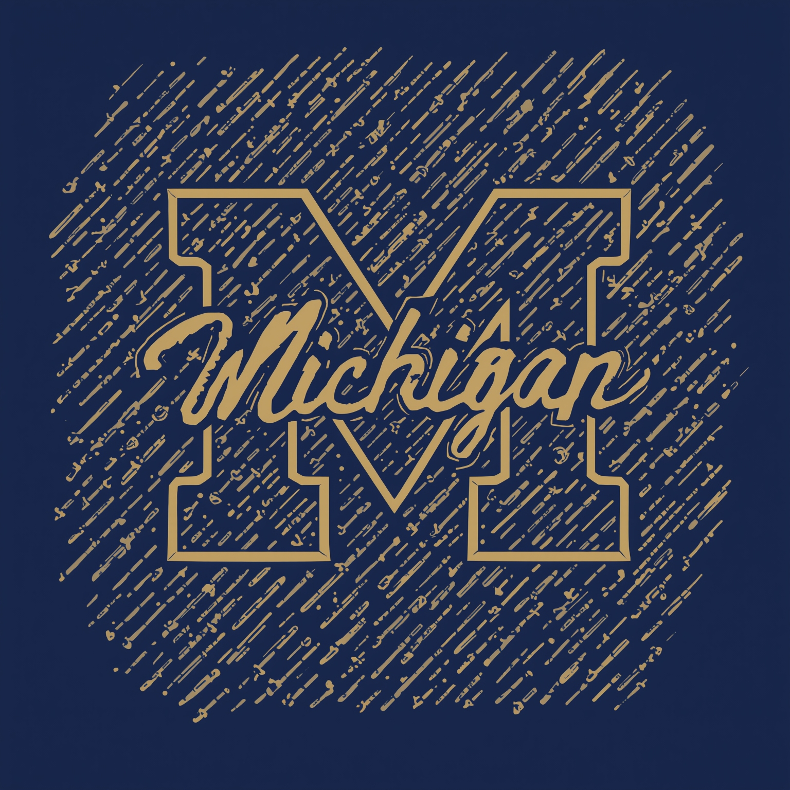 Michigan’s Spring Game Insights & Center Transfer Chase - painting of Michigan Wolverines football, basketball venue