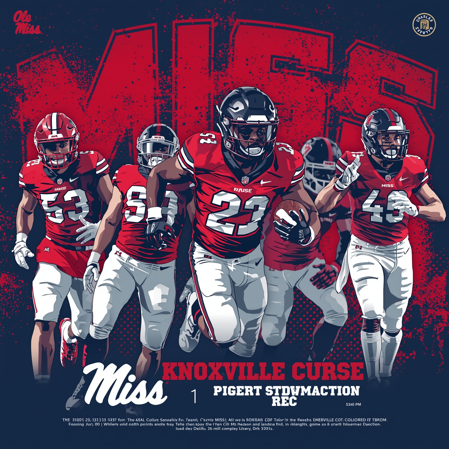 Rebels End Knoxville Curse with Crushing SEC Victory - painting of Ole Miss Rebels baseball, football, basketball venue