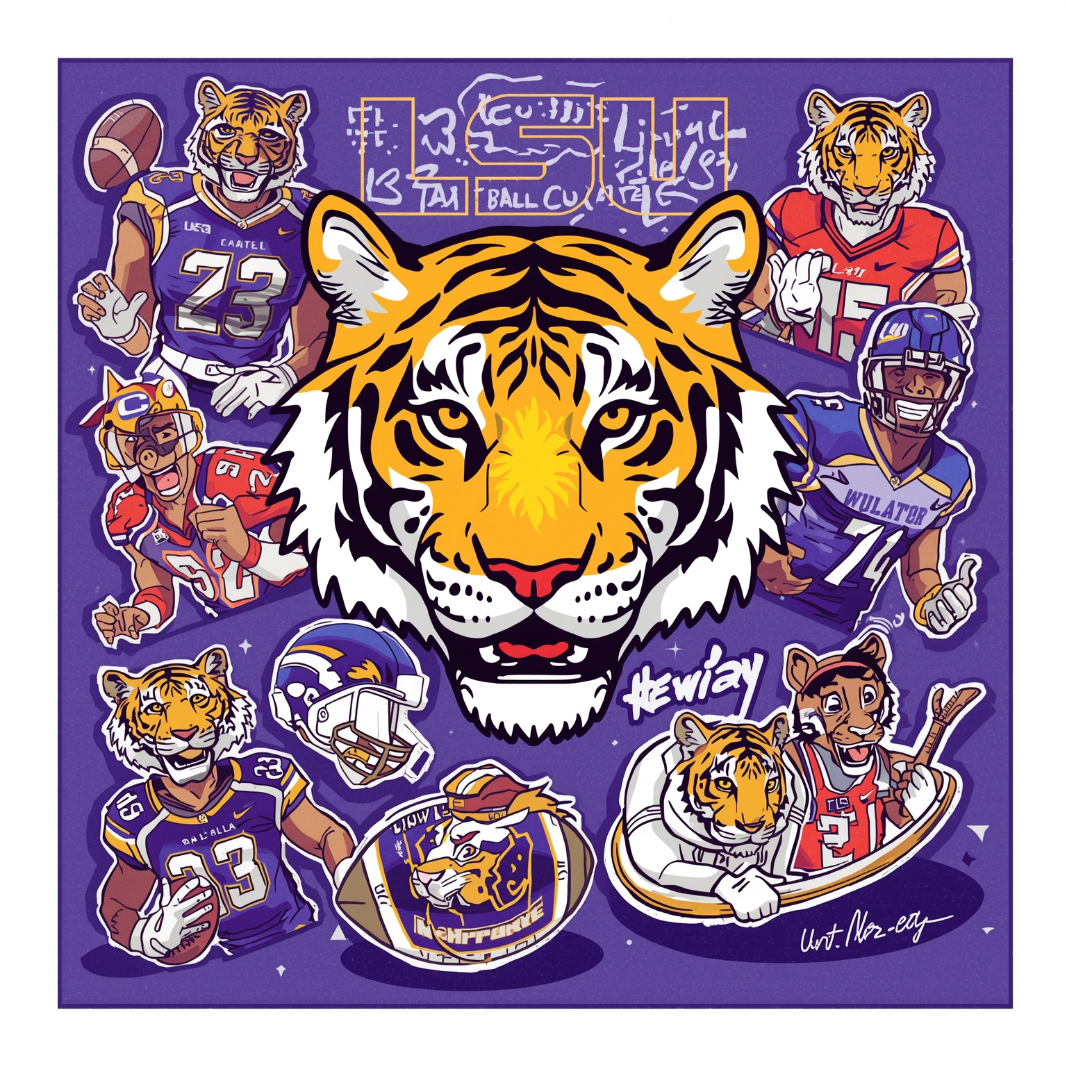 Bayou Blitz Fuels Tigers’ Talent Takeover - painting of LSU Tigers football,basketball venue