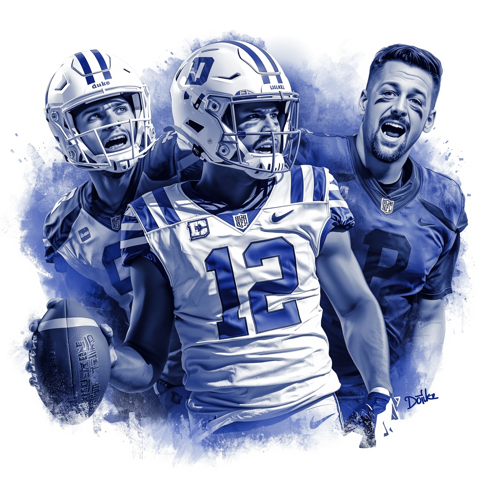 Duke Sports Shakeup: Basketball Returns & NFL Draft - painting of Duke Blue Devils football,basketball venue