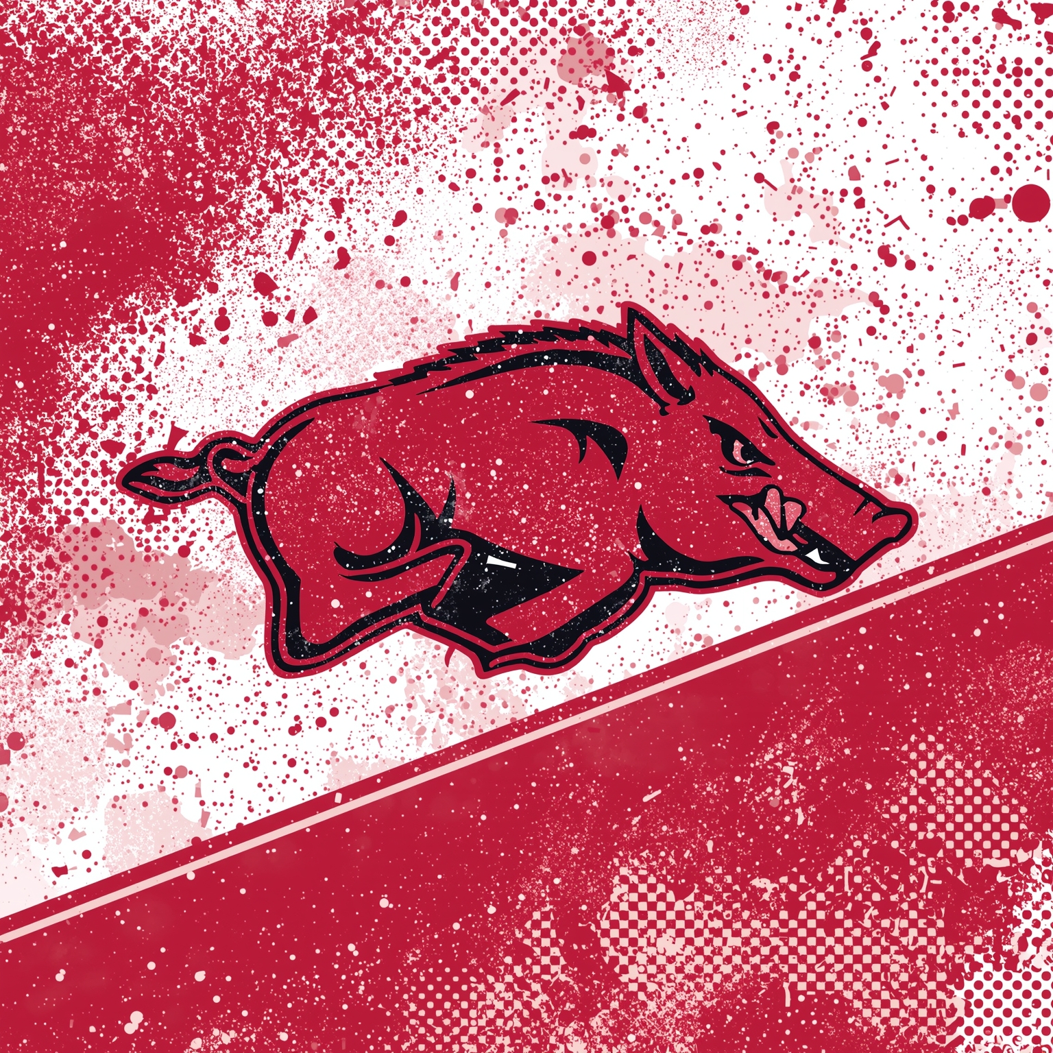 Arkansas Razorbacks: Transfers, Recruits & Rivalries - painting of Arkansas Razorbacks football, baseball, basketball venue