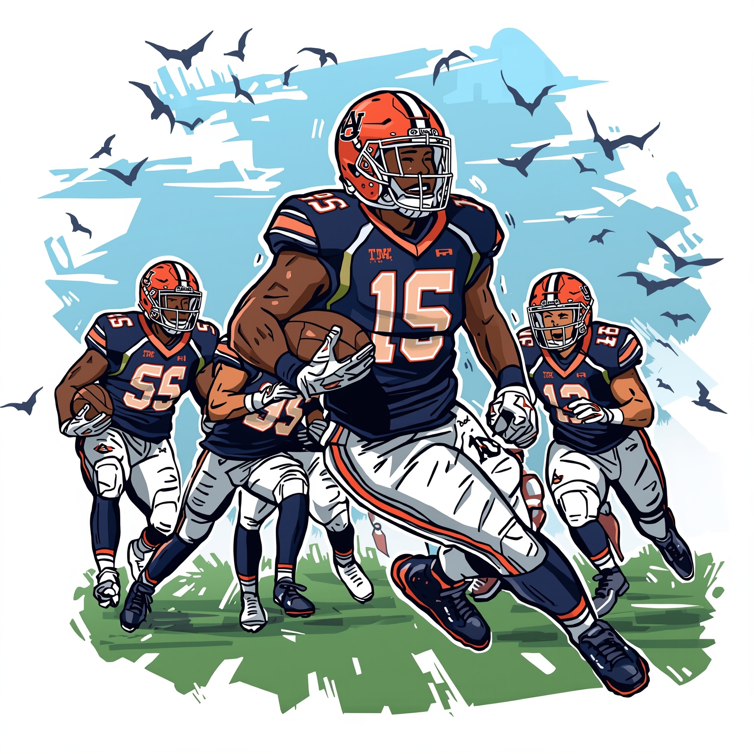 Auburn’s Transfer Frenzy and Recruiting Blitz - painting of Auburn Tigers football,basketball venue