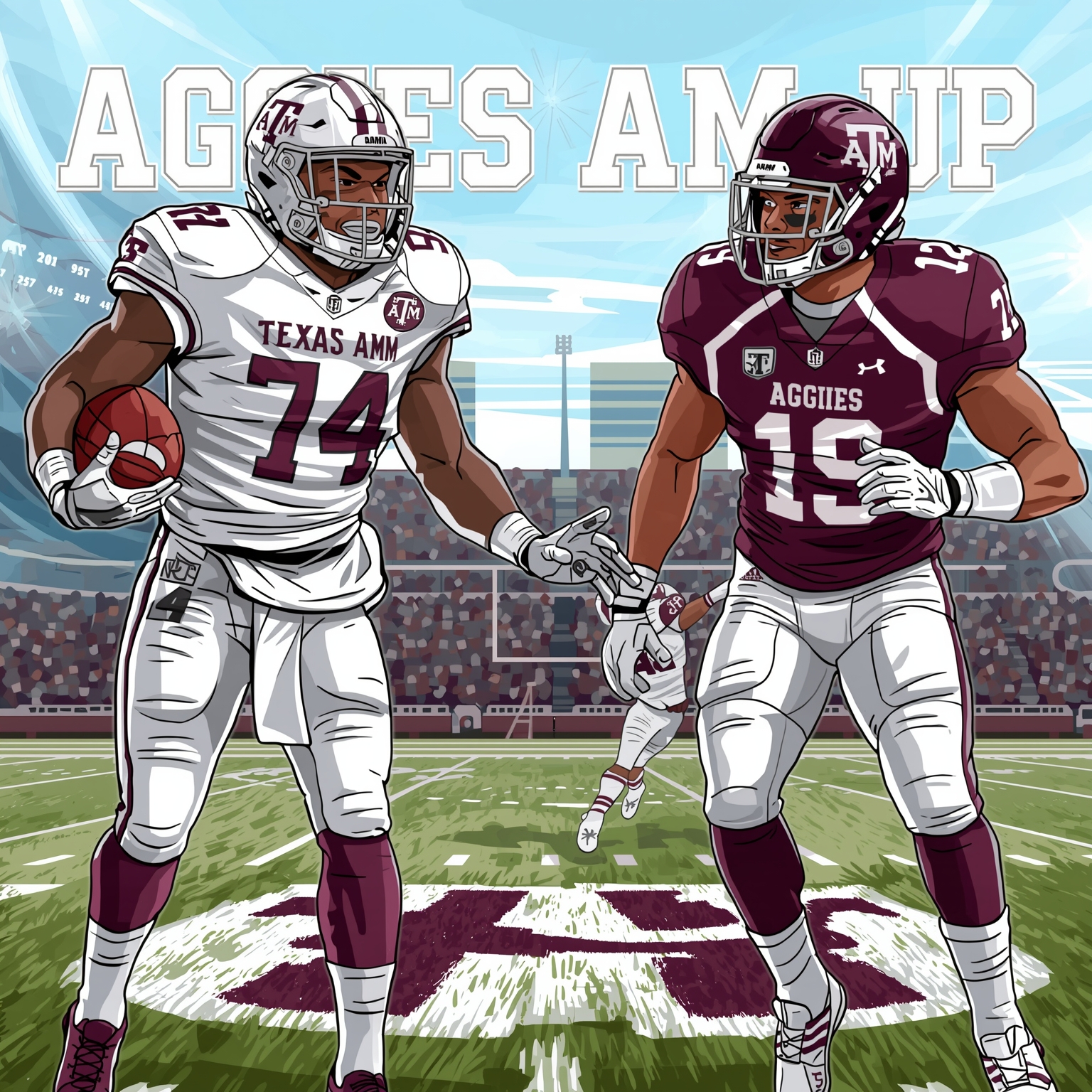 Aggies Amp Up Roster: Recruits, Rankings and Transfers - painting of Texas A&M Aggies football,basketball,softball venue