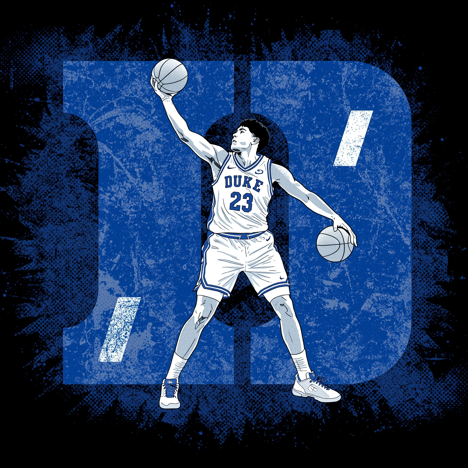 Duke Dominance: Basketball Reload & NFL Draft Legacy - painting of Duke Blue Devils basketball,football venue