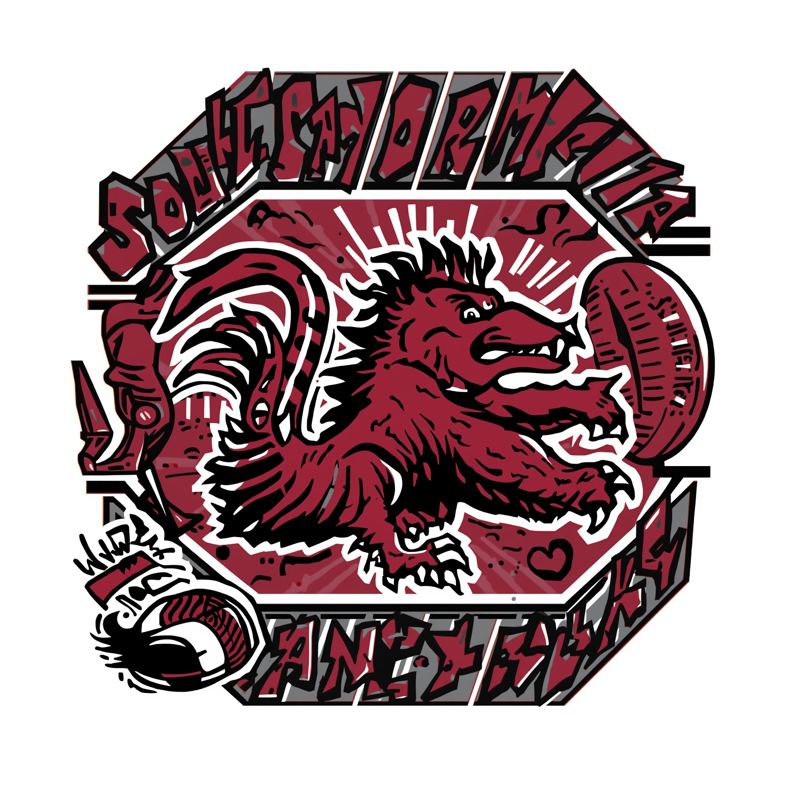 Gamecocks Land Big Returns on Court and Field - painting of South Carolina Gamecocks basketball, football venue