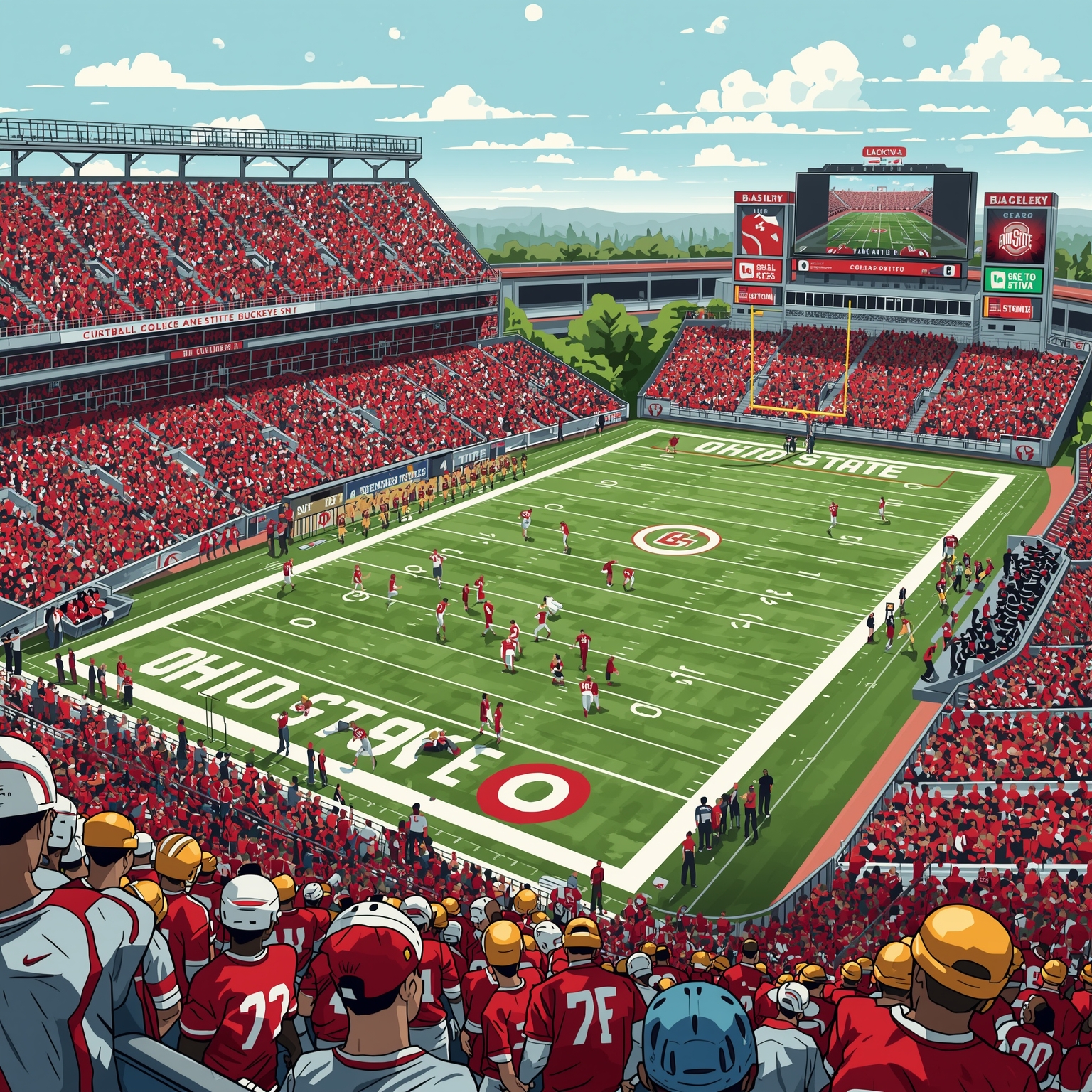 Buckeye Football: Spring Breakouts and Title Dreams - painting of Ohio State Buckeyes football venue