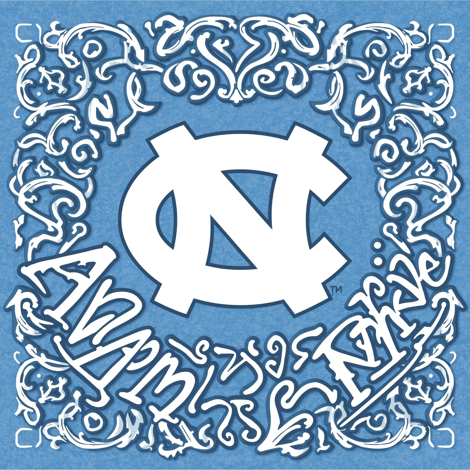 Gridiron Greats and Chapel Hill’s New Basketball Star - painting of North Carolina Tar Heels football,basketball venue