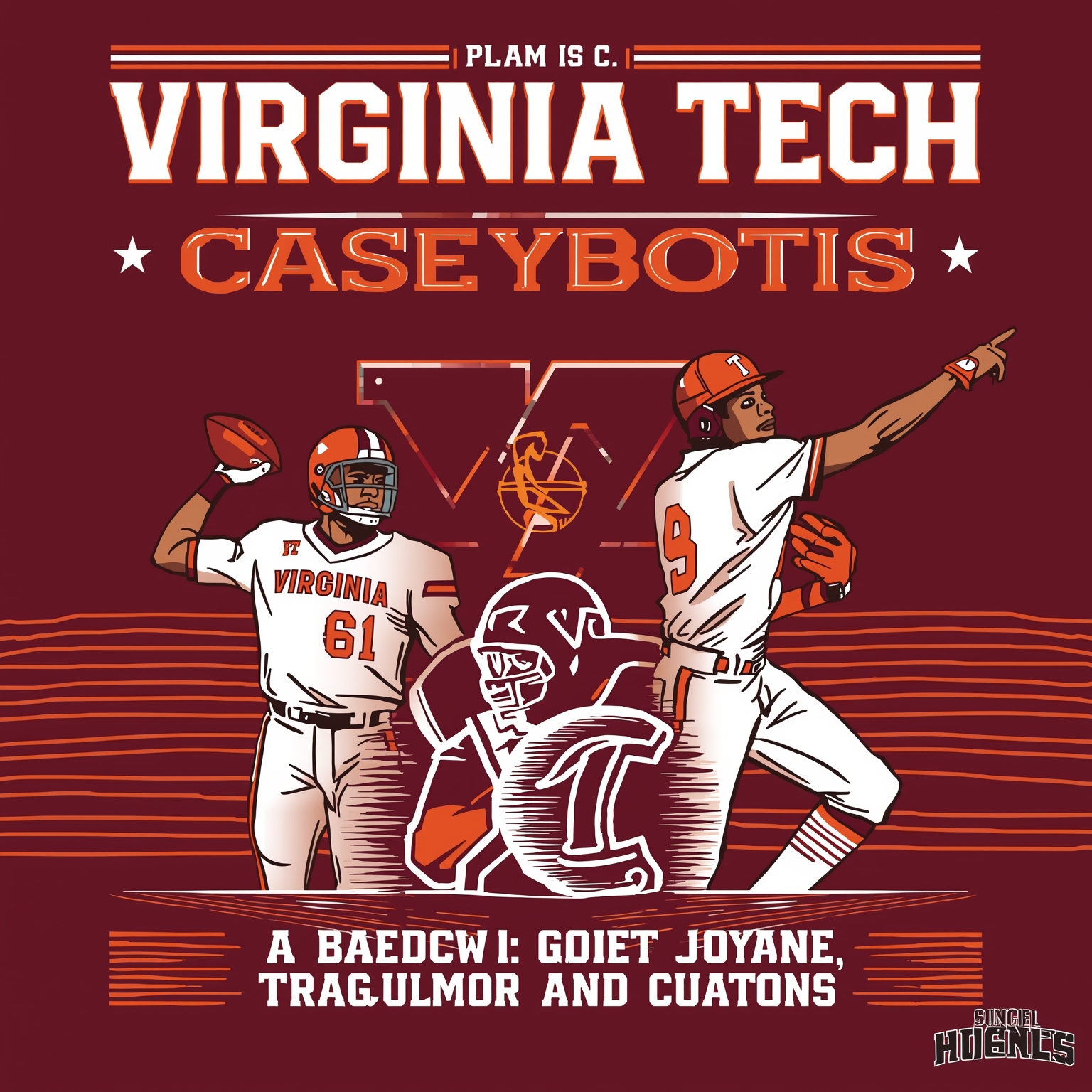 VT Sports: Baseball Drama, TE Transformation & Pro Hopes - painting of Virginia Tech Hokies baseball, football, basketball venue