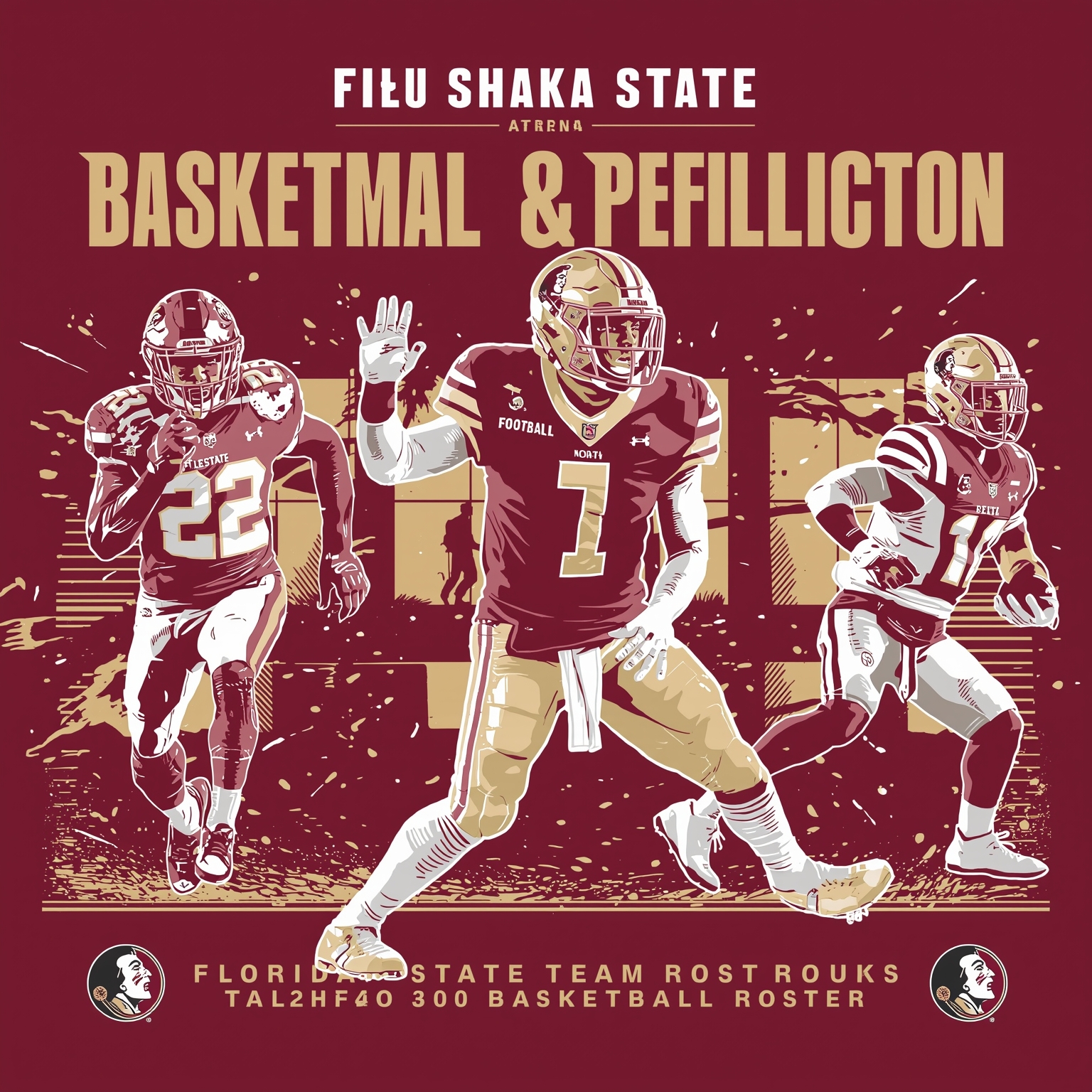 FSU Shakes Up Football and Basketball Rosters - painting of Florida State Seminoles football, basketball venue