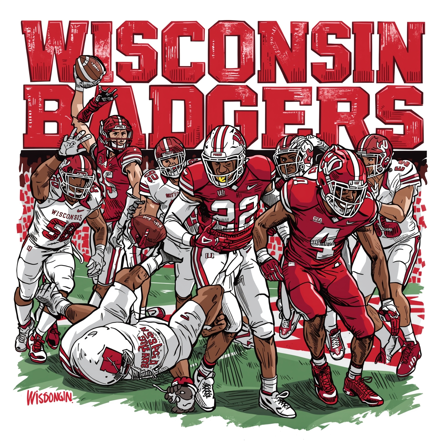 Wisconsin Badgers: Offseason Moves and Ambitions - painting of Wisconsin Badgers football,basketball venue