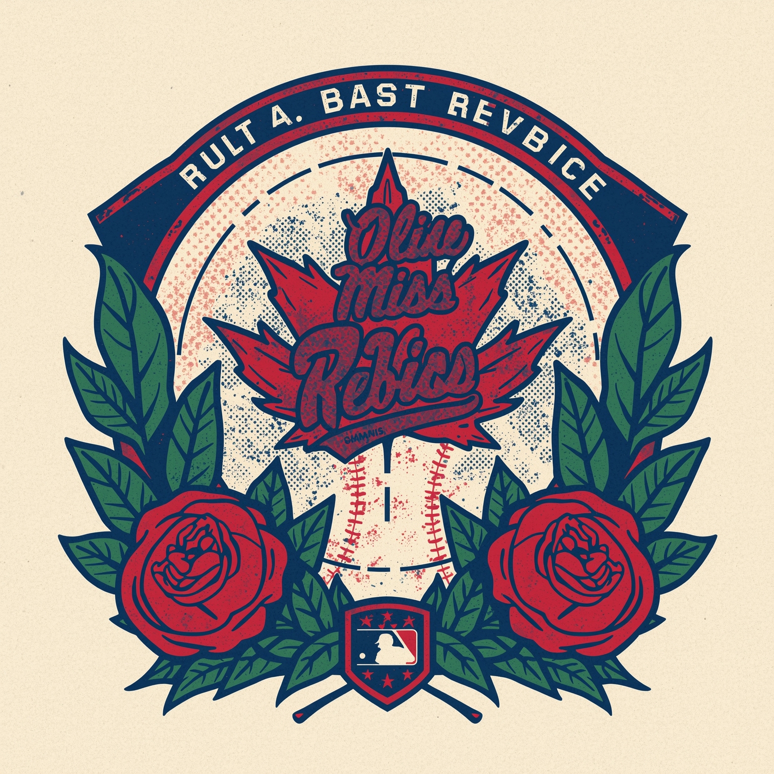 Ole Miss Rebels: Spring Football, Baseball & Hoops Hype - painting of Ole Miss Rebels basketball, baseball, football venue