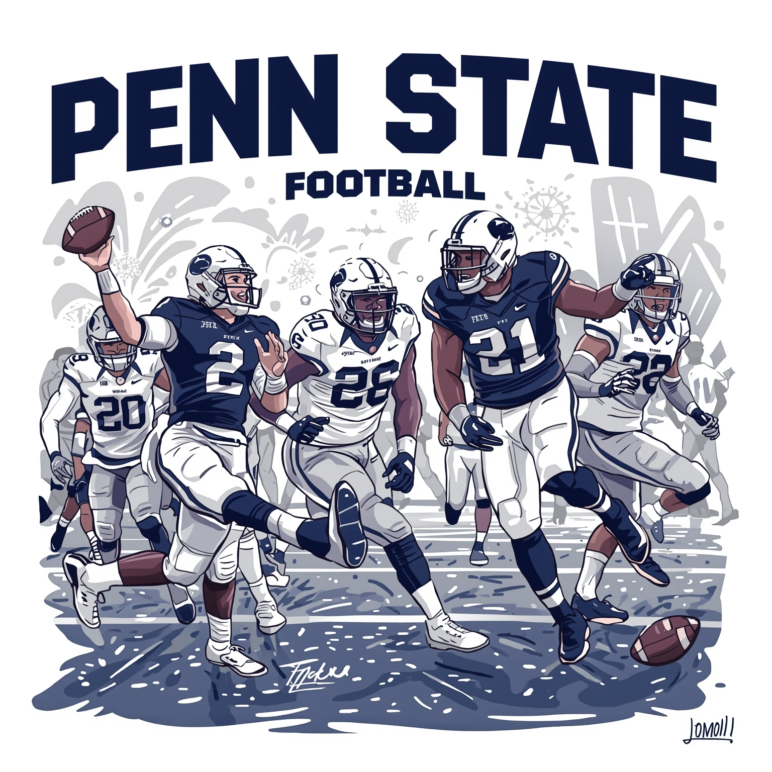 Penn State Football: Draft Futures and Comebacks - painting of Penn State Nittany Lions football venue