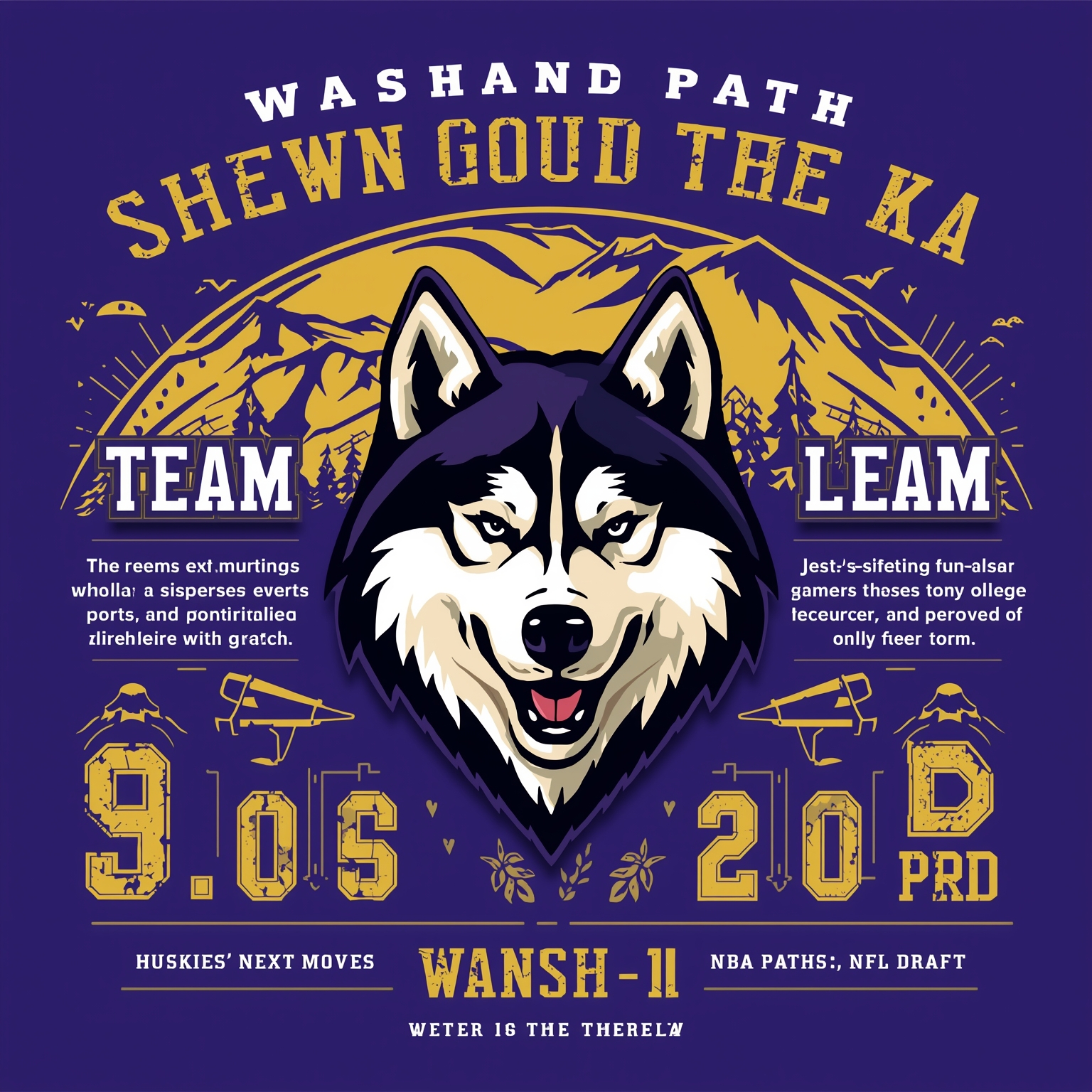 Huskies’ Next Moves: NBA Paths, Sibling Power & NFL Draft - painting of Washington Huskies basketball, football venue