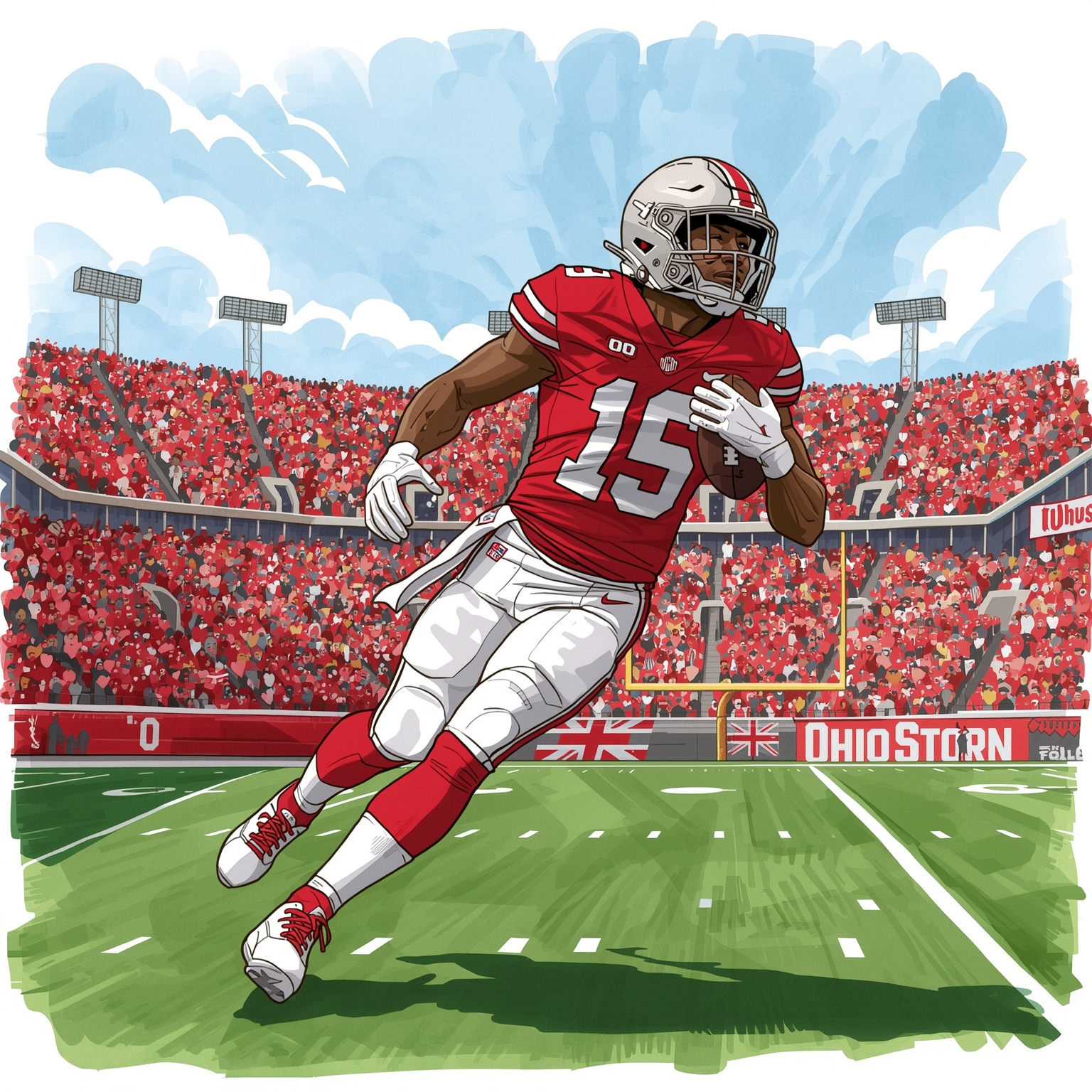 Buckeyes Gear Up for NFL: Path, Preparation, Purpose - painting of Ohio State Buckeyes football venue